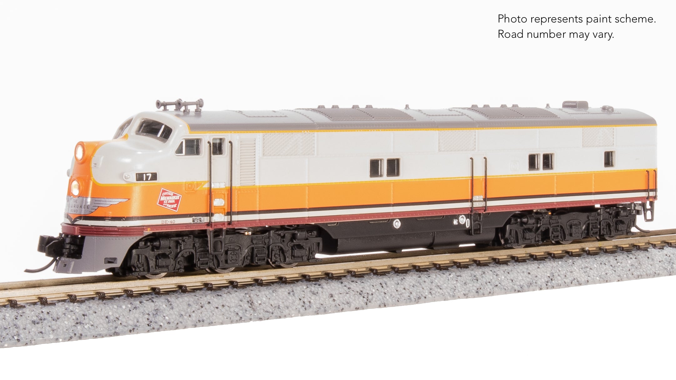8795 EMD E7A, MILW 19B, Gray & Orange Passenger Scheme, No-Sound / DCC-Ready, N