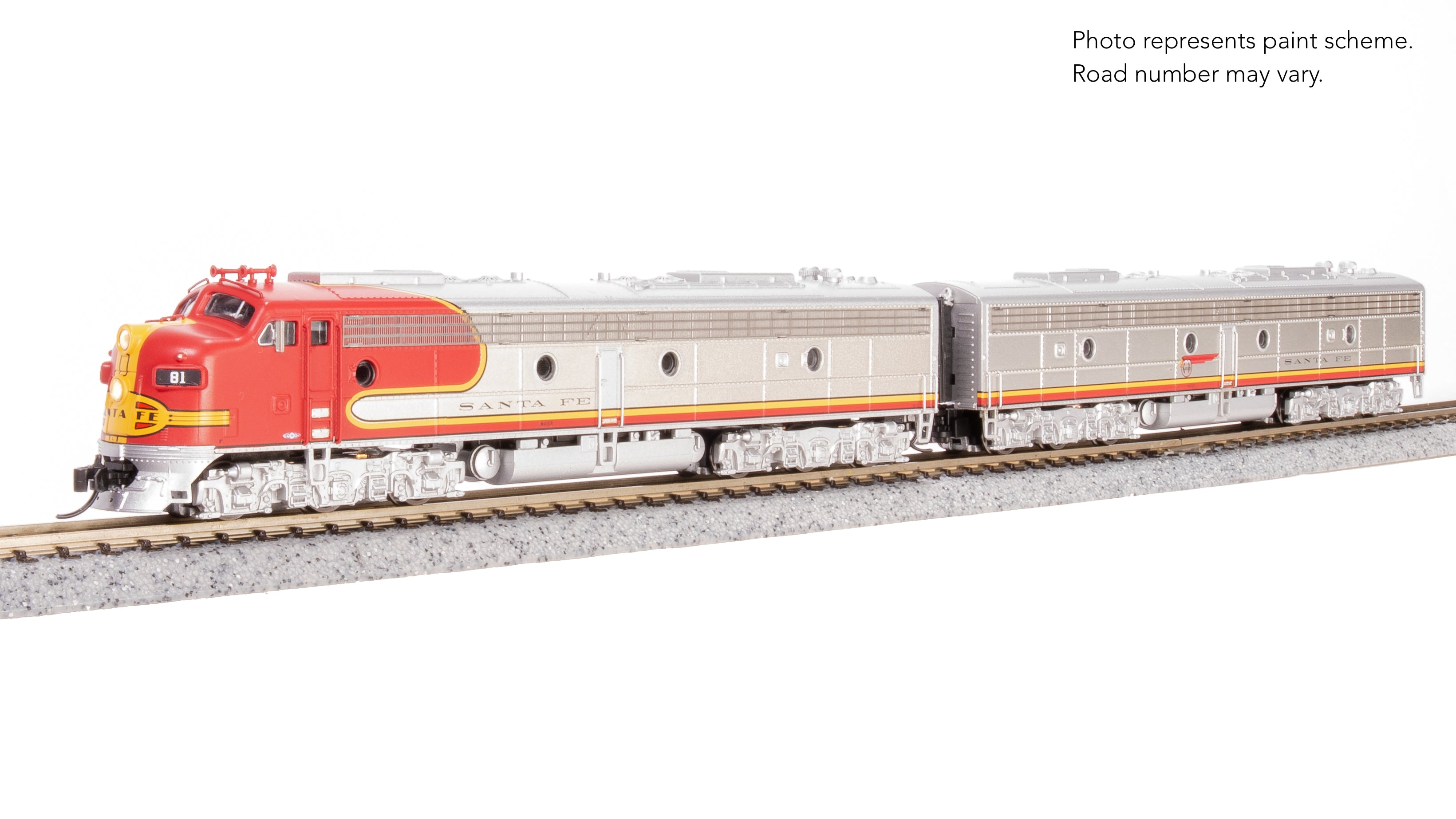 8810 EMD E8 A/B, ATSF 81L / 81A, Warbonnet, A-unit Paragon4 Sound/DC/DCC, Unpowered B-unit, N