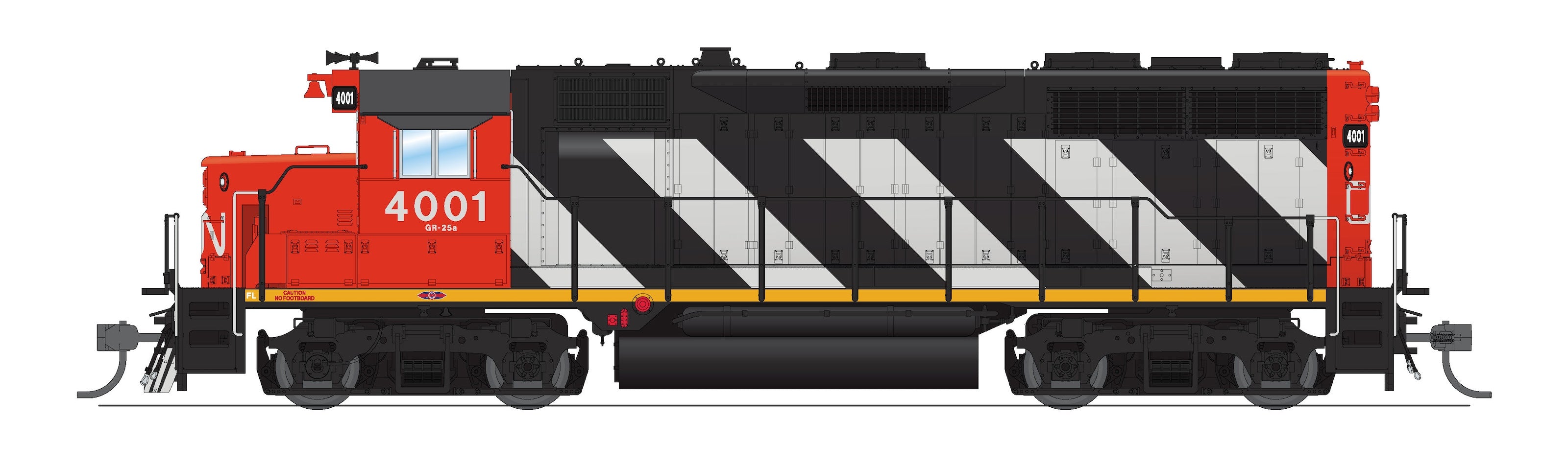 8920 EMD GP35, CN 9301, Zebra Stripes, Paragon4 Sound/DC/DCC, HO