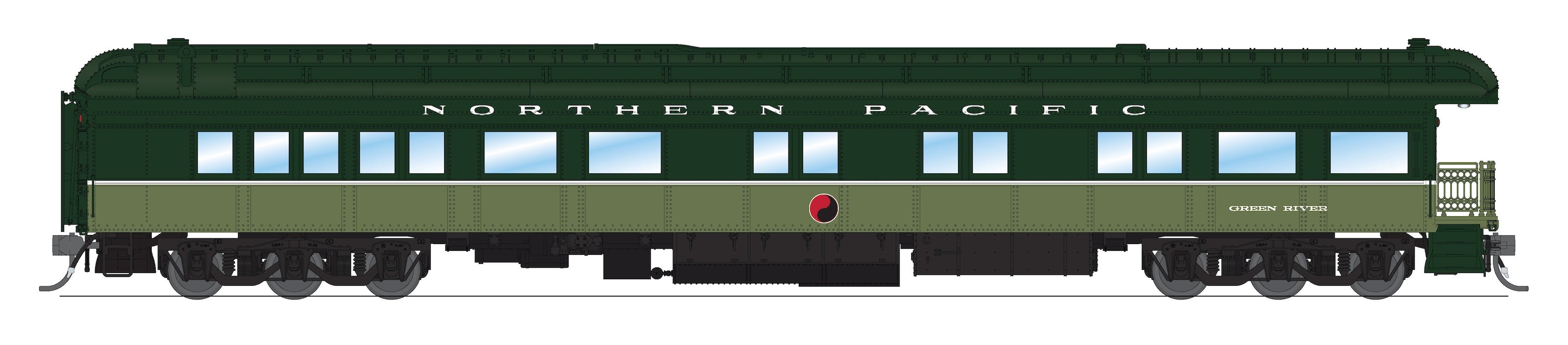 9102 NP Heavyweight 5-Car Passenger Set, Loewy Two-Tone Green, (#1195, #1352, #1357, #1364, "Green River"), HO Scale
