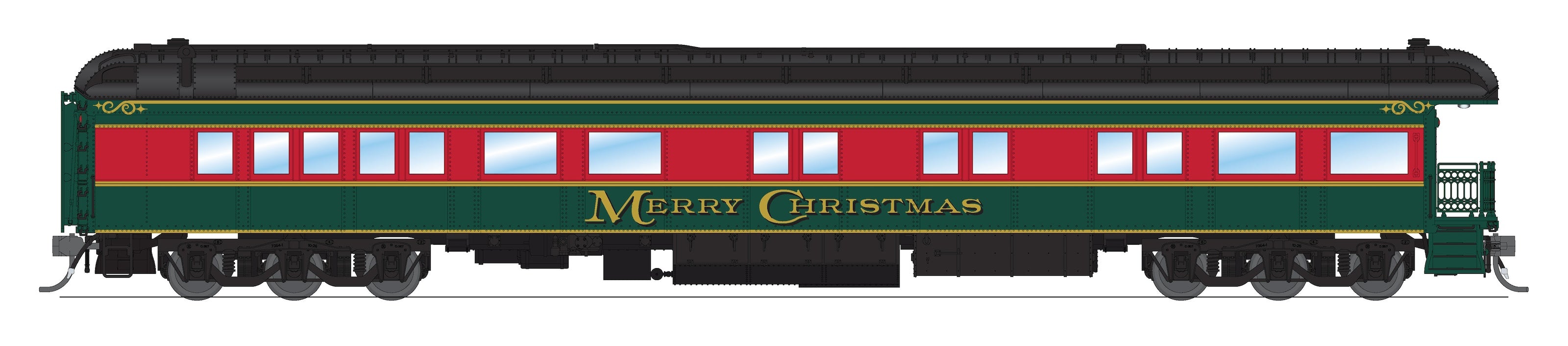 9103 Heavyweight 5-Car Passenger Set, Christmas Paint Scheme, HO Scale