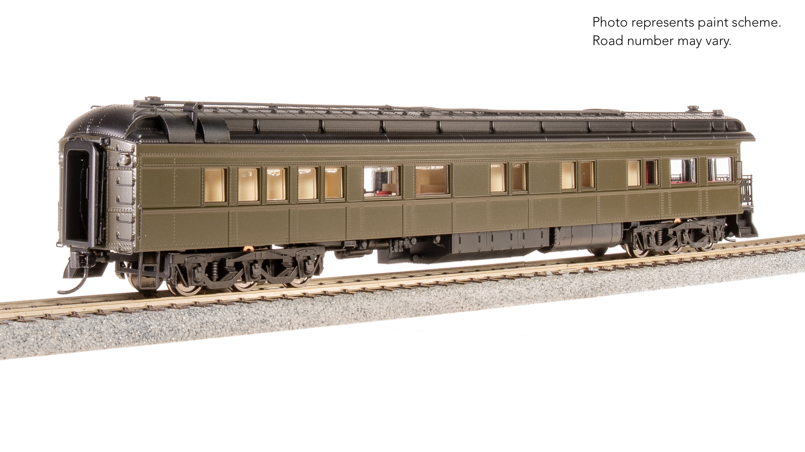 8960 Unlettered Business Car, Pullman Green w/ Clerestory Roof, HO Scale