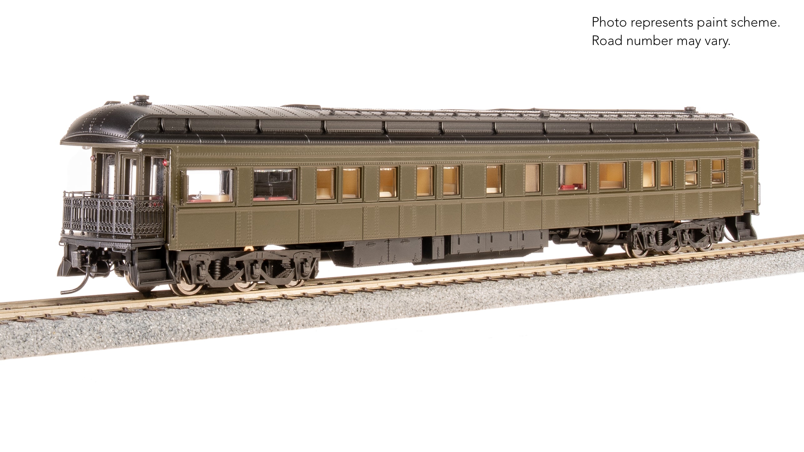 8960 Unlettered Business Car, Pullman Green w/ Clerestory Roof, HO Scale