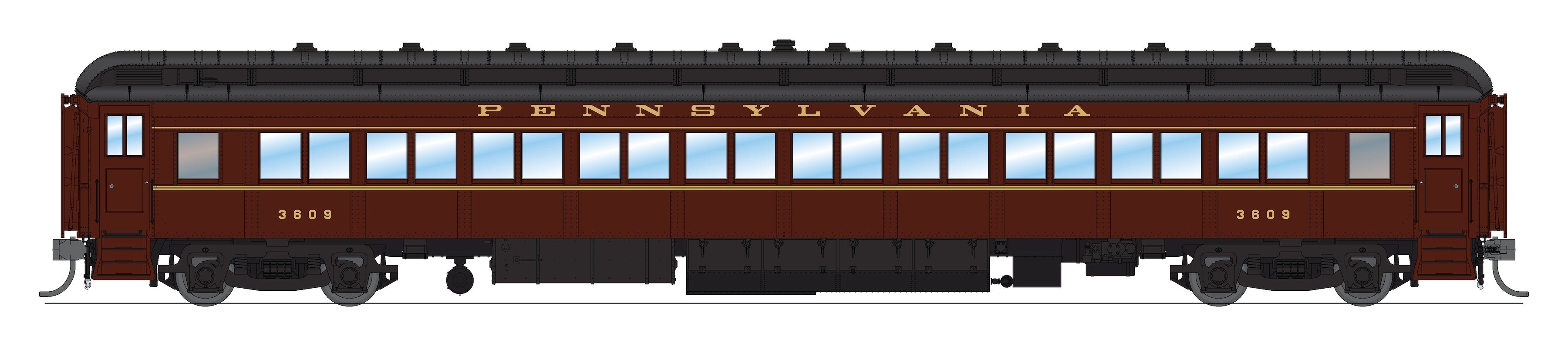 8966 PRR Heavyweight 5-Car Passenger Set, 1950's Era, HO (PB70 #4792, P70 #3435, P70 #3609, P70 #3724, Z74d #7509 "Ohio")