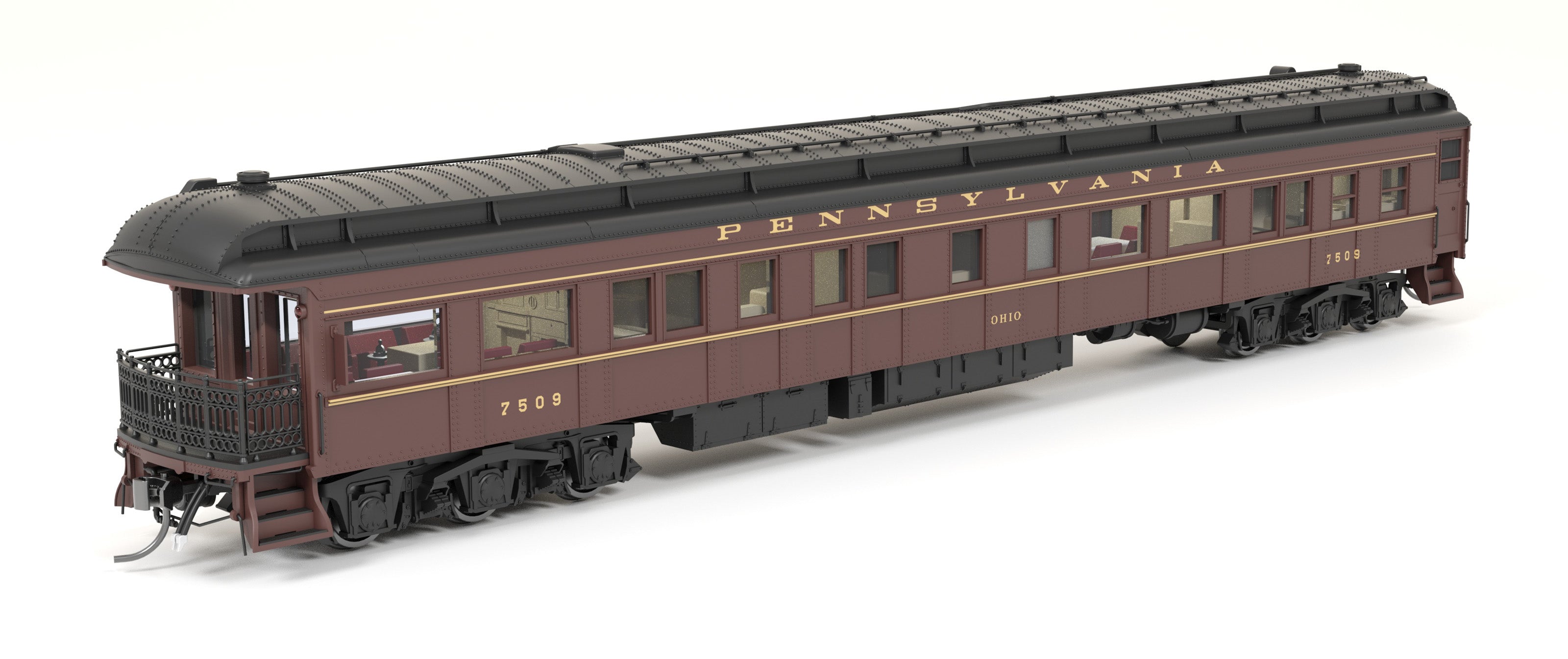 8974 Z74D Business Car, PRR 7509, "Ohio", 1950's Appearance, HO Scale