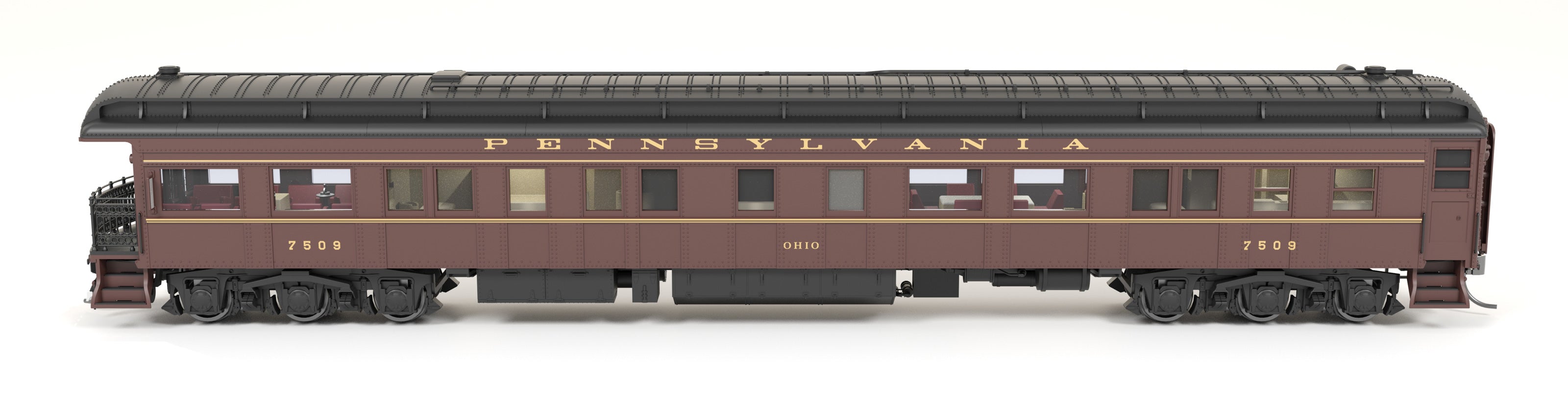 8974 Z74D Business Car, PRR 7509, "Ohio", 1950's Appearance, HO Scale