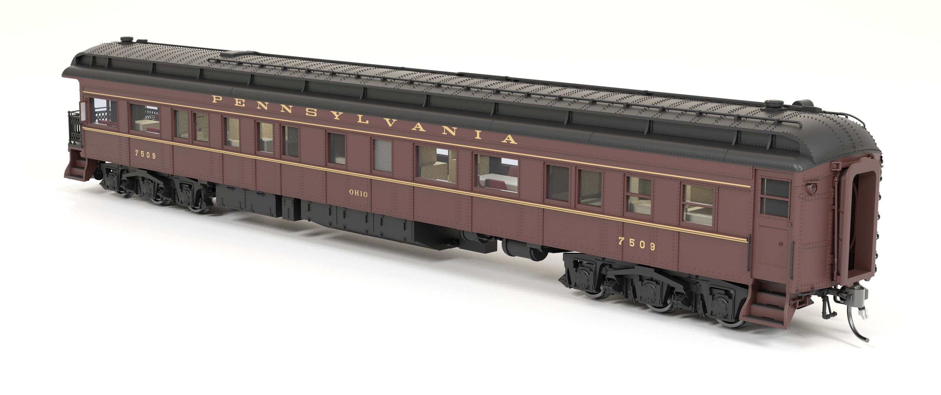 8974 Z74D Business Car, PRR 7509, "Ohio", 1950's Appearance, HO Scale