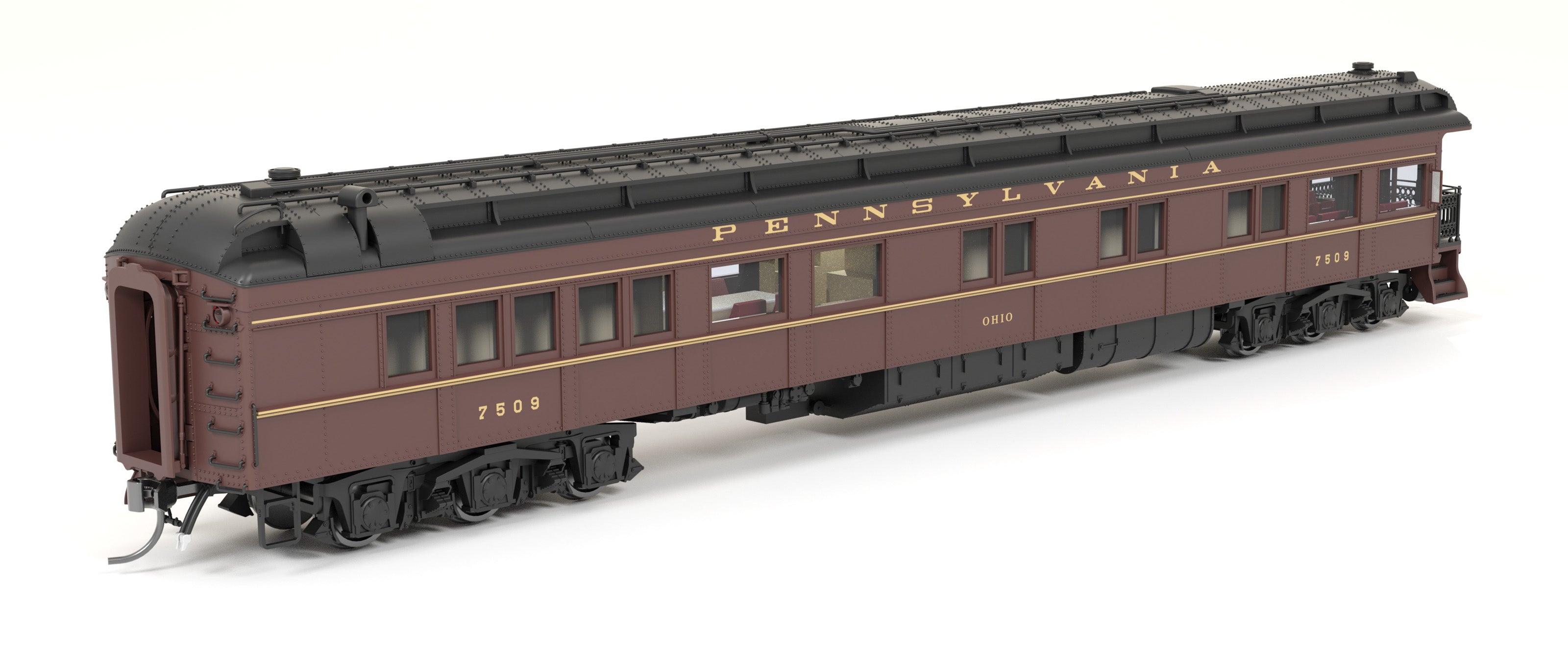 8974 Z74D Business Car, PRR 7509, "Ohio", 1950's Appearance, HO Scale