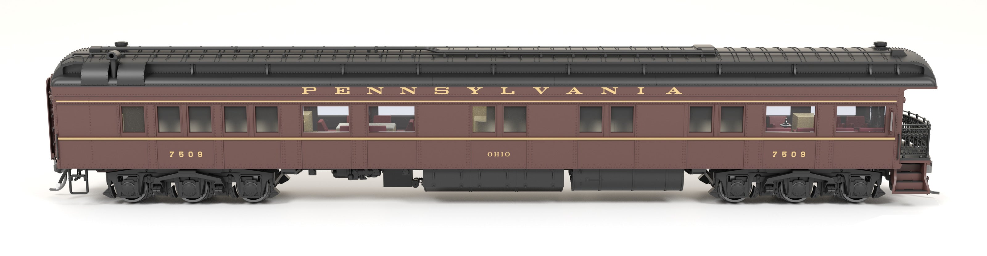 8974 Z74D Business Car, PRR 7509, "Ohio", 1950's Appearance, HO Scale