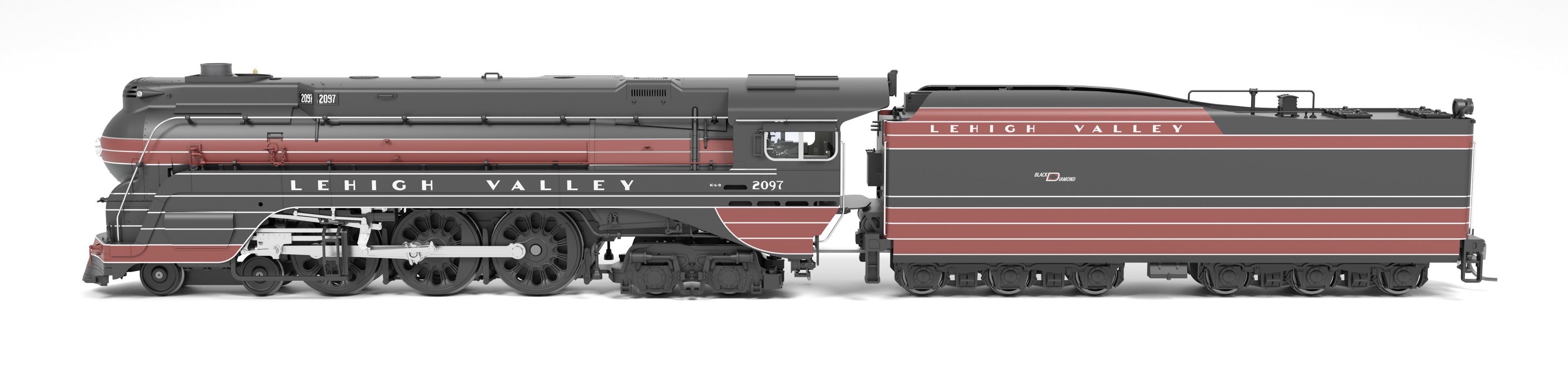 8976 Lehigh Valley #2097, w/ Black Diamond, Paragon4 Sound/DC/DCC, Smoke, HO (Trainworld Exclusive)