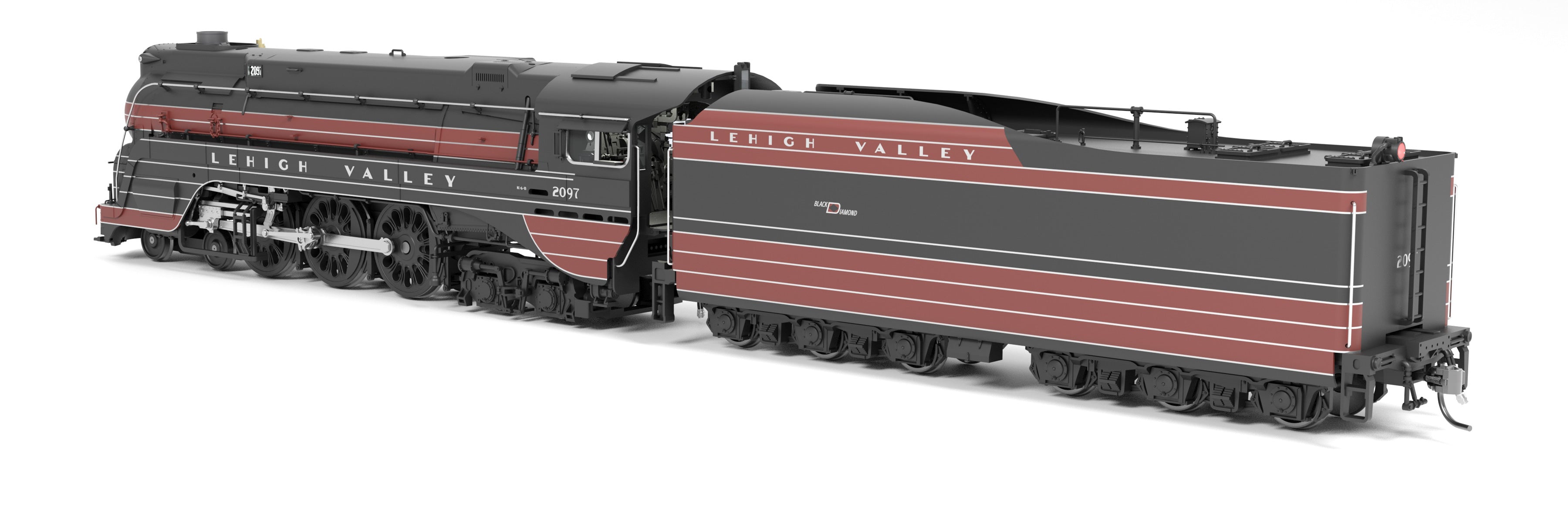 8976 Lehigh Valley #2097, w/ Black Diamond, Paragon4 Sound/DC/DCC, Smoke, HO (Trainworld Exclusive)