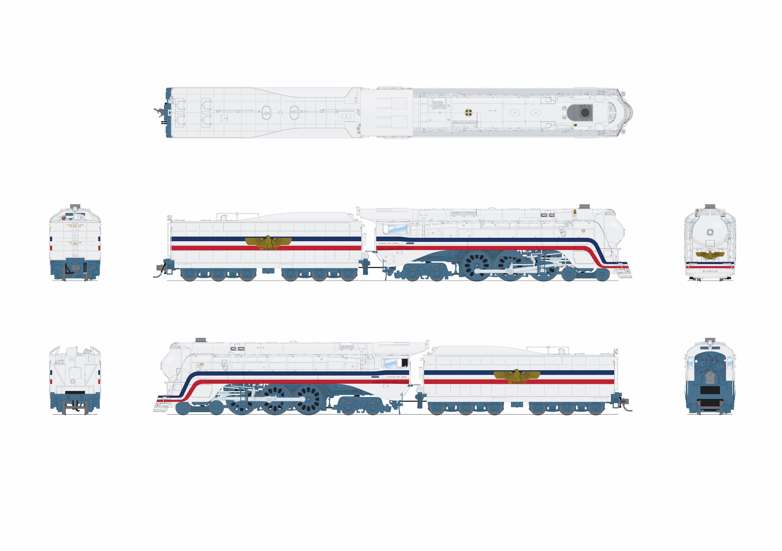 8986 Freedom Train #3460, 1947 Fantasy Paint, Paragon4 Sound/DC/DCC, Smoke, HO