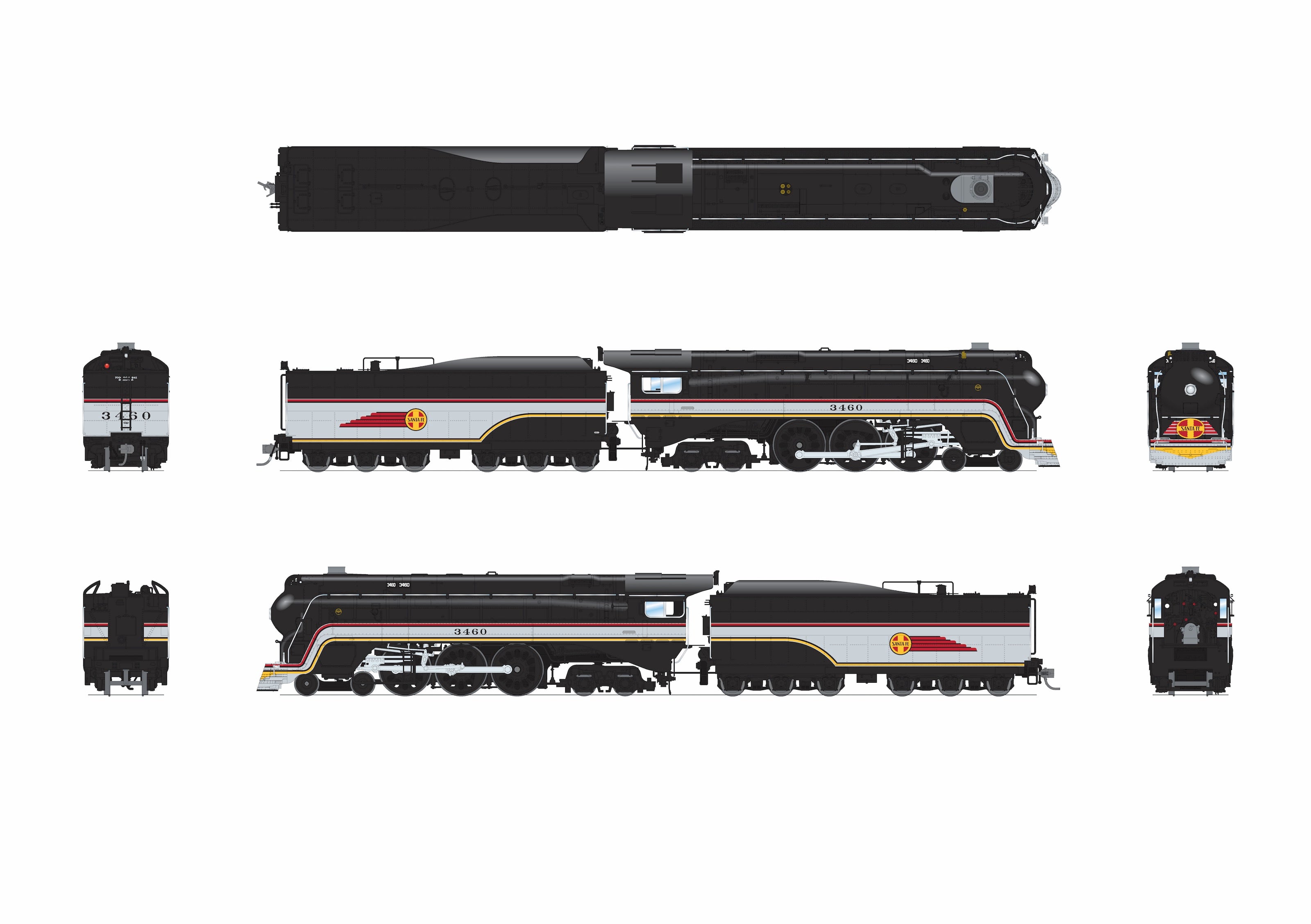 8989 ATSF #3460, Valley Flyer Fantasy Paint, No-Sound / DCC-Ready, HO