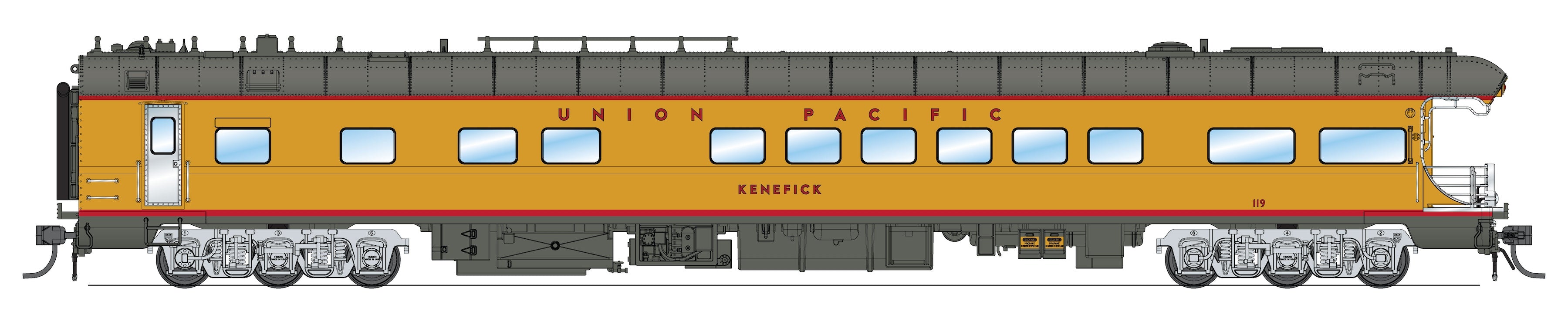 9013 Union Pacific Business Car, UP #119 "Kenefick", "Big Boy Tour" Drumhead, HO Scale