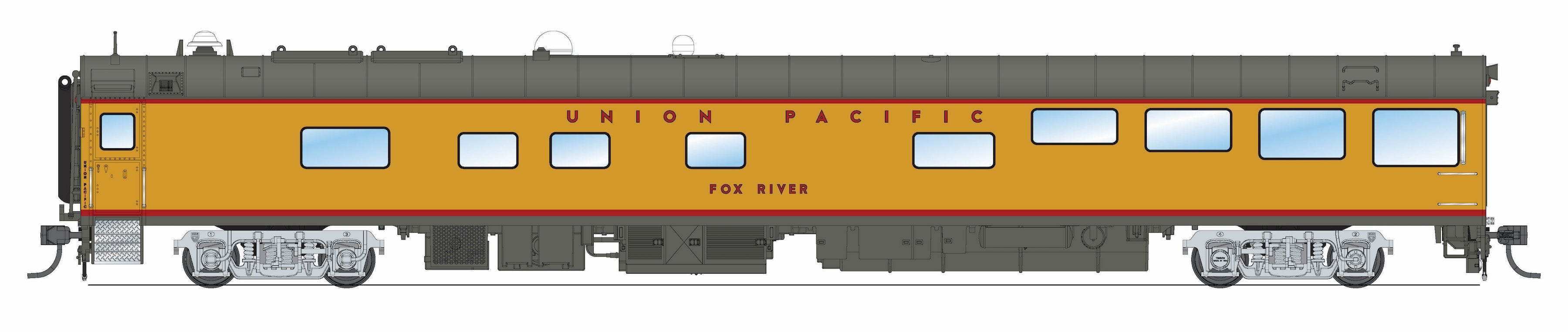 9105 Union Pacific Track Inspection Car, "Fox River", 1995 - 2006 Appearance, HO