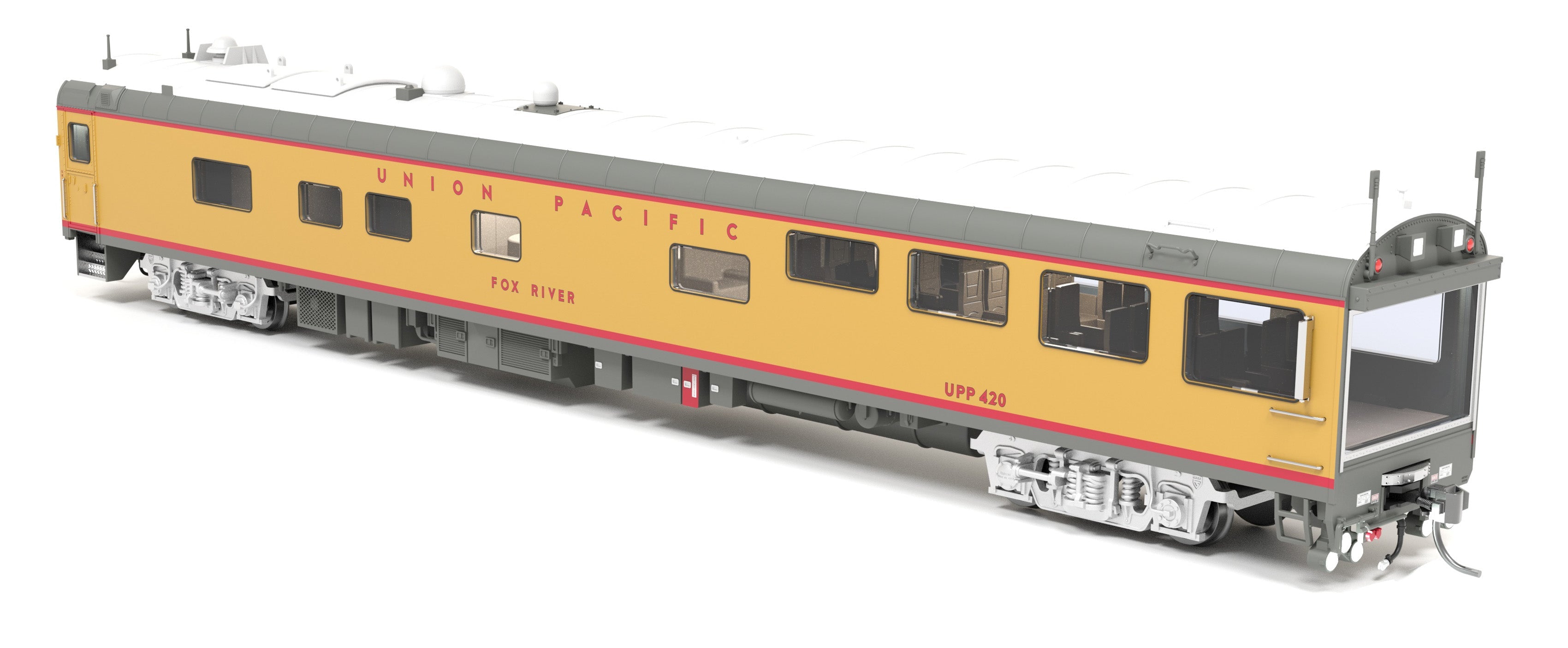 ***BLEMISHED***(BROKEN DETAIL ON FRONT & REAR, SOLD AS IS, SEE PHOTO)** REFURBISHED BR9106-1 Union Pacific Track Inspection Car, "Fox River", 2006 - Present Appearance, HO