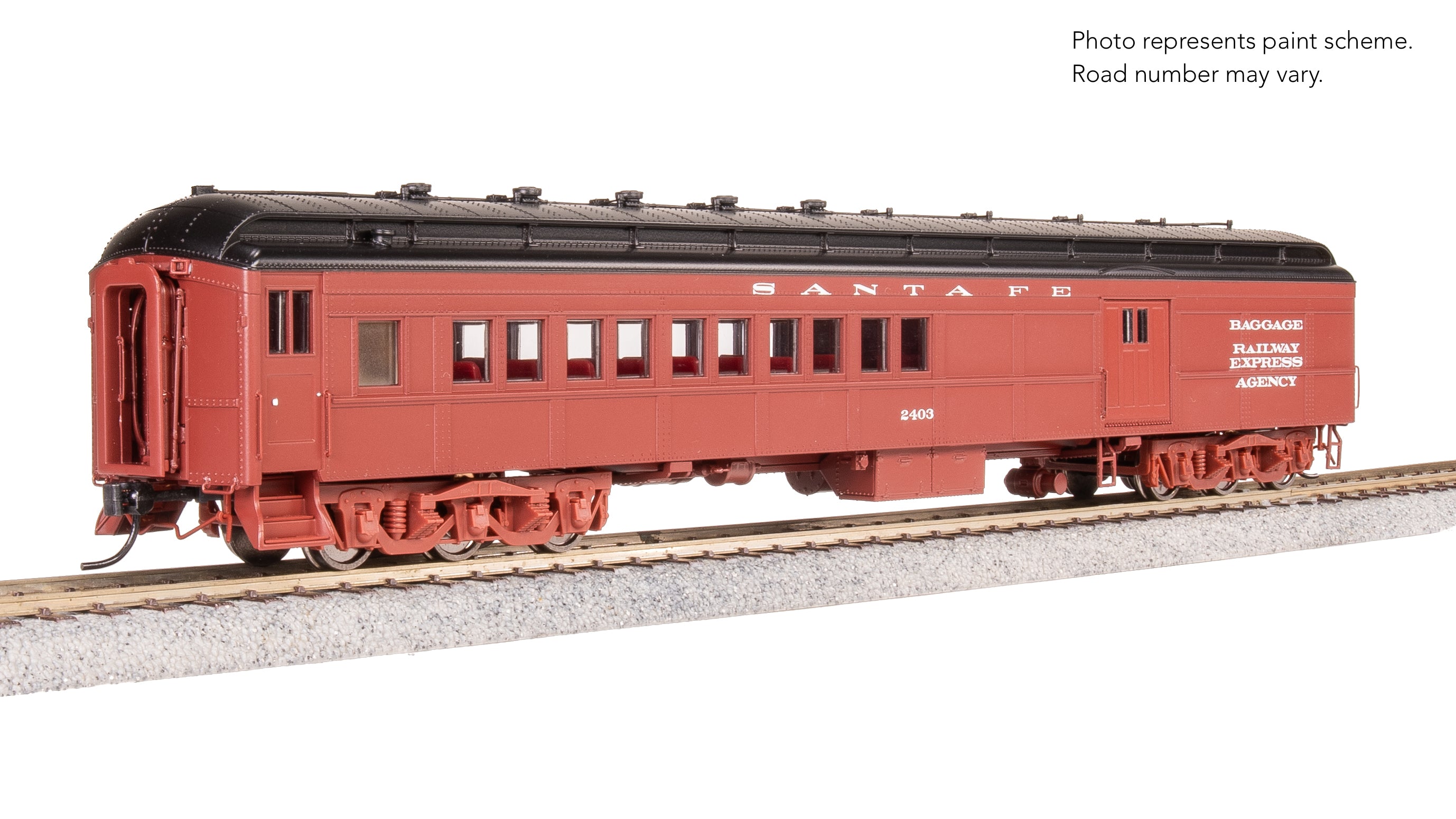 9111 ATSF Coach-Baggage Combine, #2415, Mineral Red w/ White, HO Scale