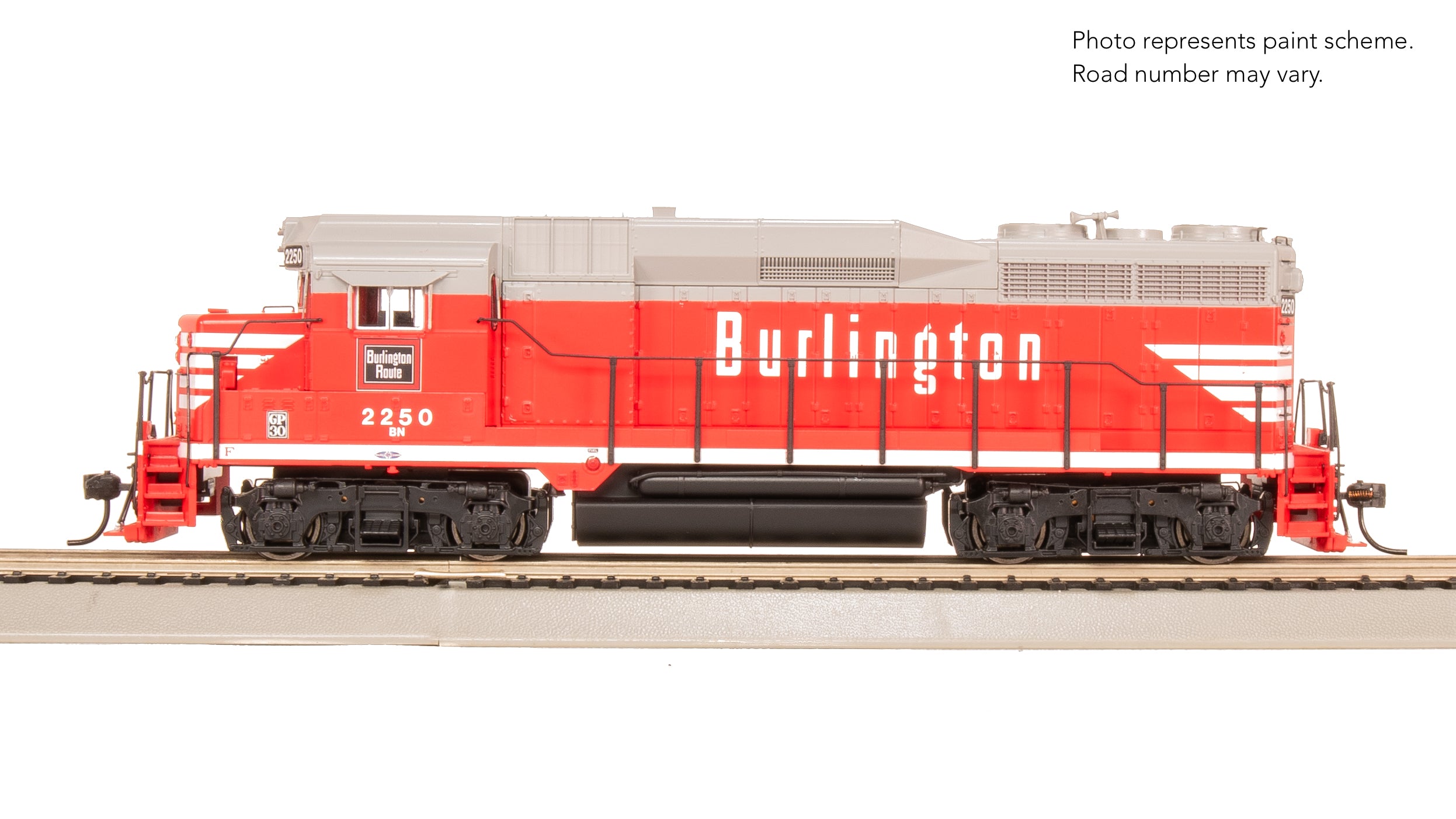 9134 EMD GP30, BN 2250, CBQ Chinese Red w/ BN patch, Paragon4 Sound/DC/DCC, HO