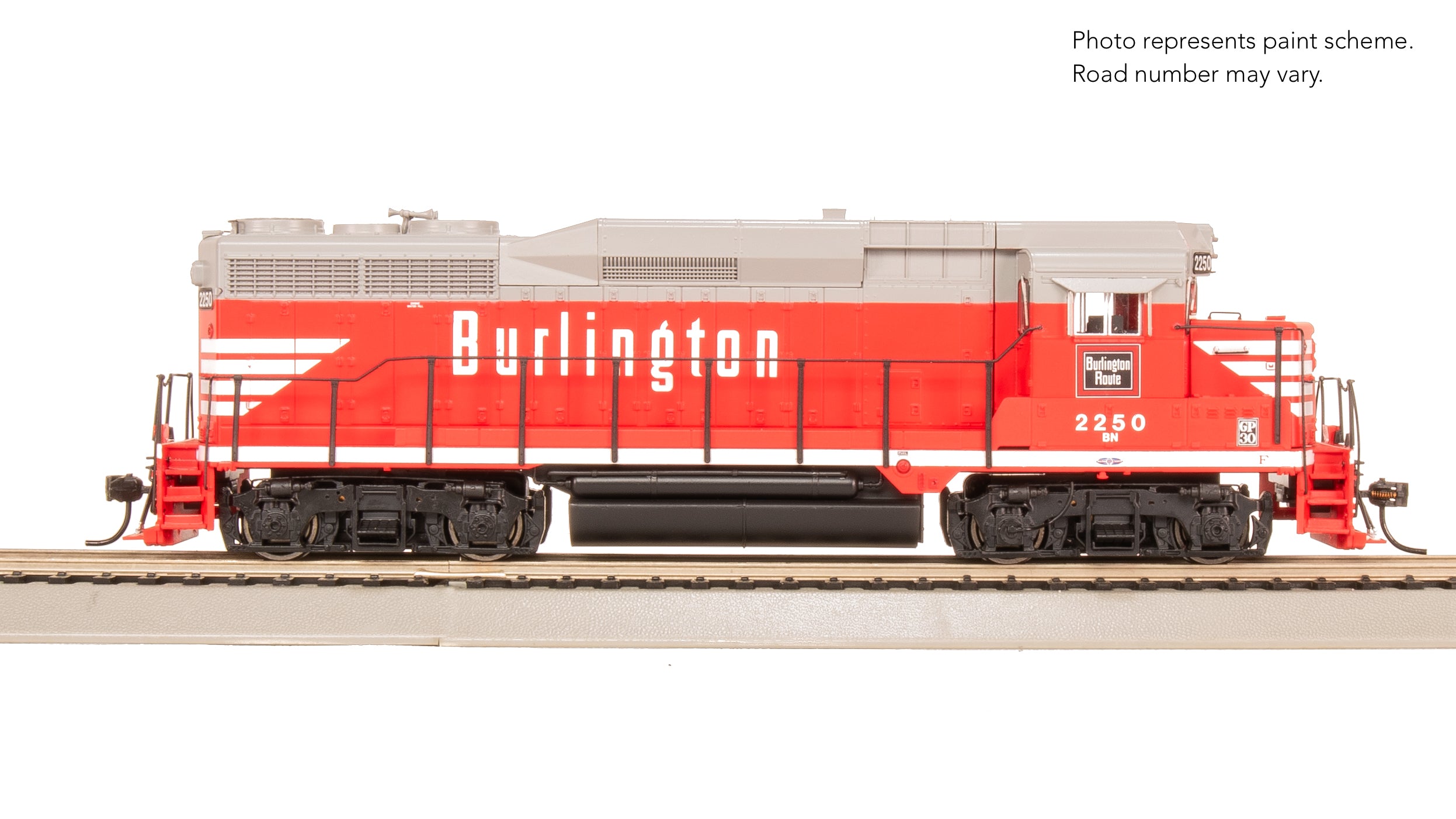 9134 EMD GP30, BN 2250, CBQ Chinese Red w/ BN patch, Paragon4 Sound/DC/DCC, HO