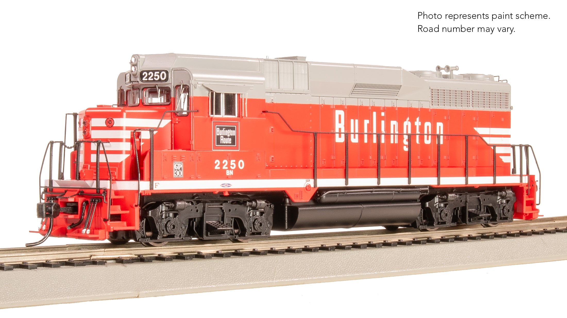 9134 EMD GP30, BN 2250, CBQ Chinese Red w/ BN patch, Paragon4 Sound/DC/DCC, HO