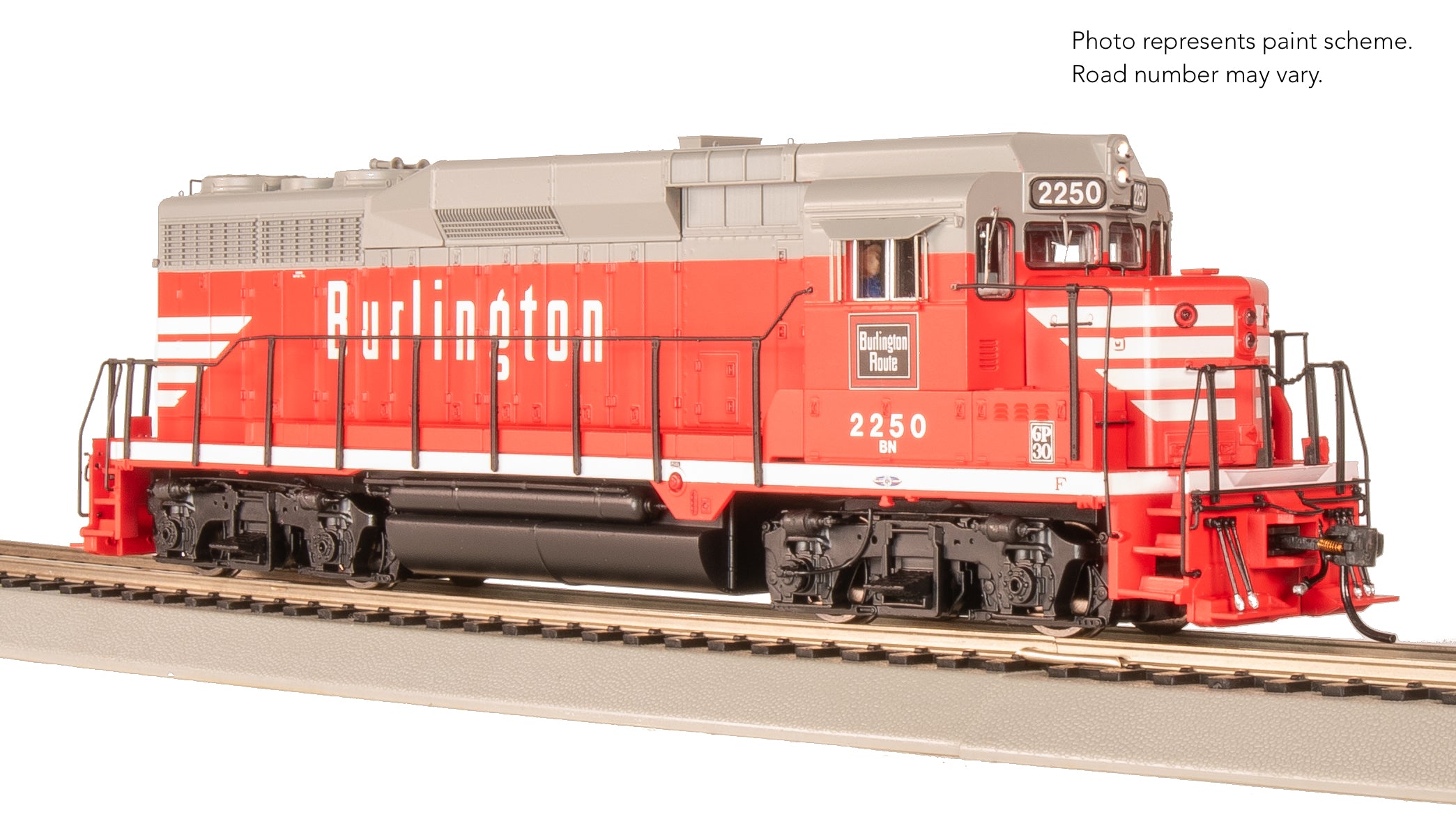 9134 EMD GP30, BN 2250, CBQ Chinese Red w/ BN patch, Paragon4 Sound/DC/DCC, HO