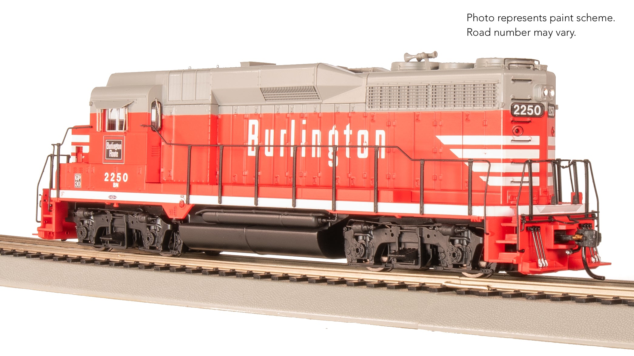 9134 EMD GP30, BN 2250, CBQ Chinese Red w/ BN patch, Paragon4 Sound/DC/DCC, HO