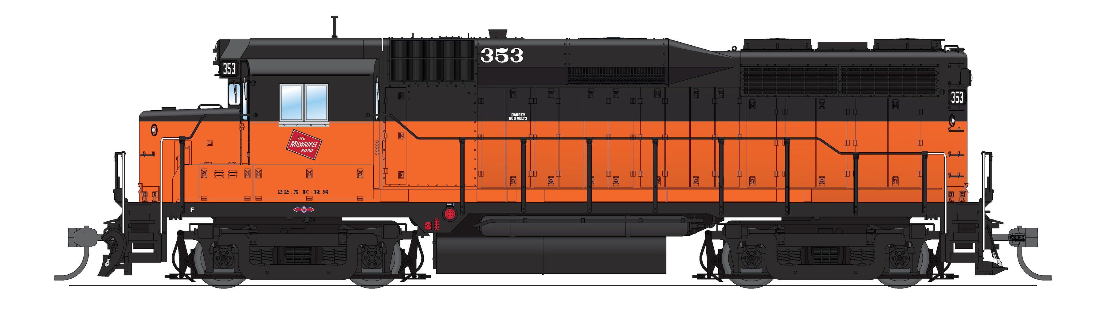 9154 EMD GP30, MILW 354, Orange & Black, No-Sound/DCC-Ready, HO
