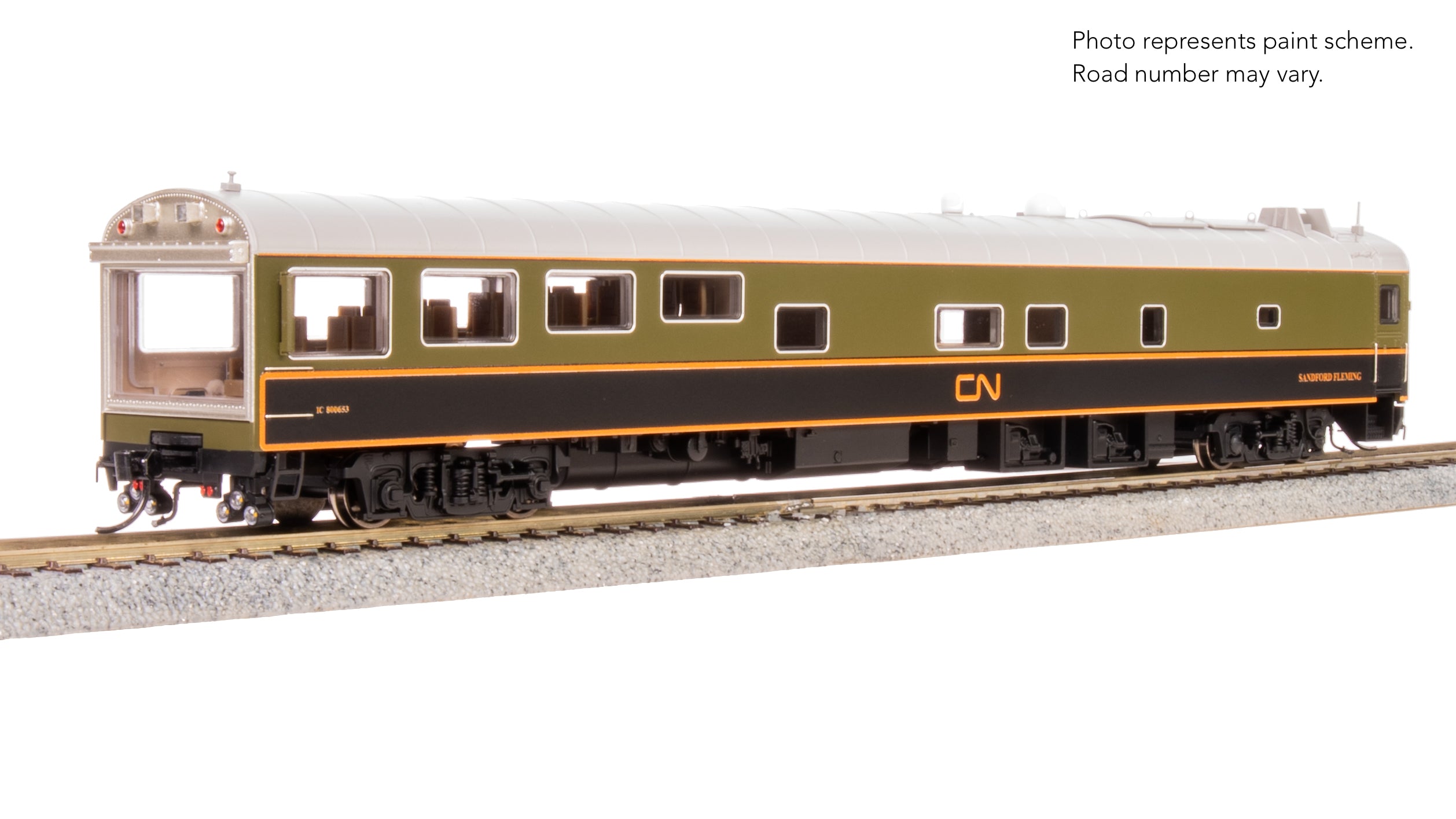 9160 CN Track Inspection Car, IC 800653, "Sandford Fleming", Green/Black/Yellow Scheme, HO