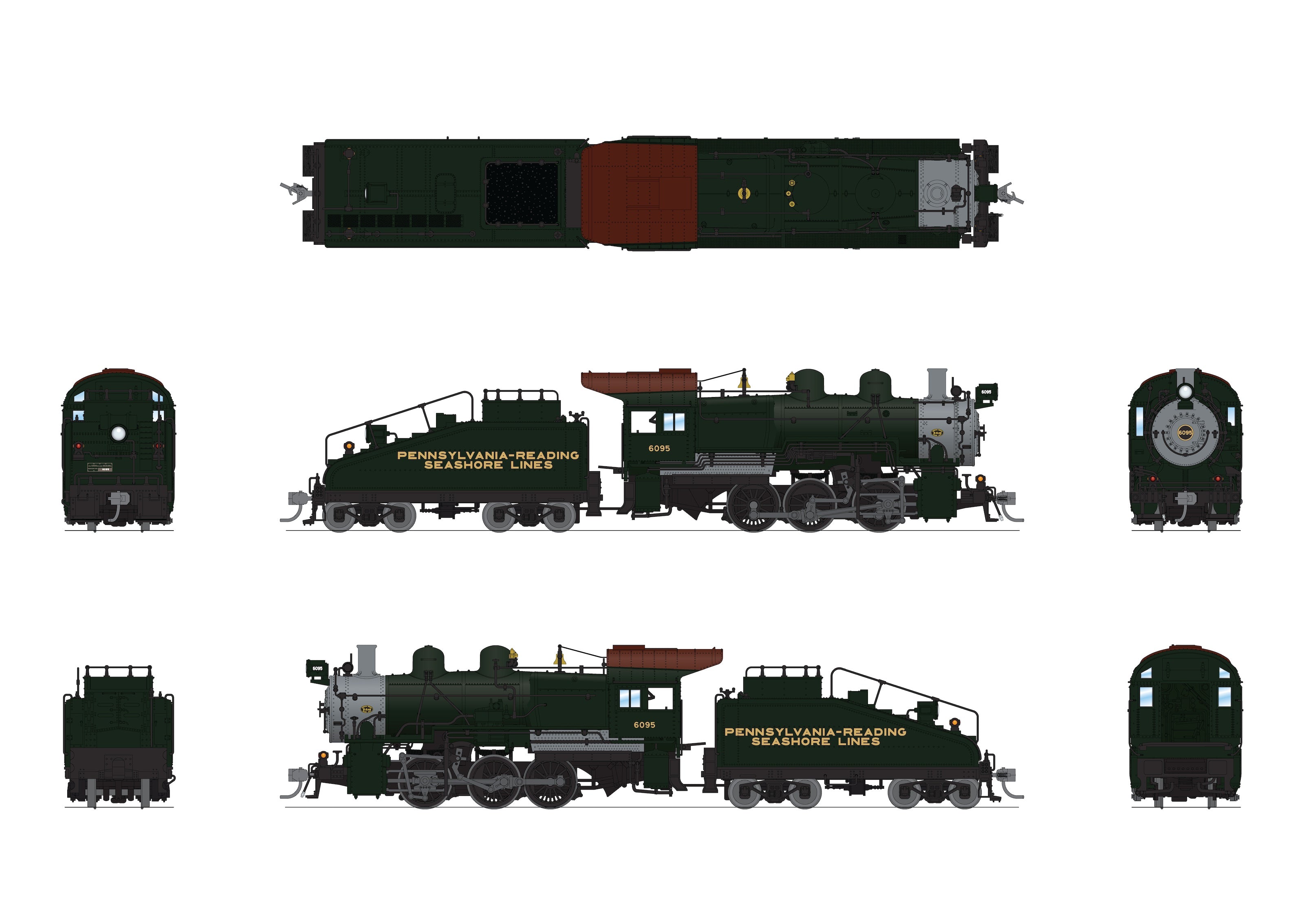 9179 PRSL B6sb 0-6-0, #6095, Futura Lettering, Paragon4 Sound/DC/DCC, Smoke HO (Hobbytyme Exclusive)