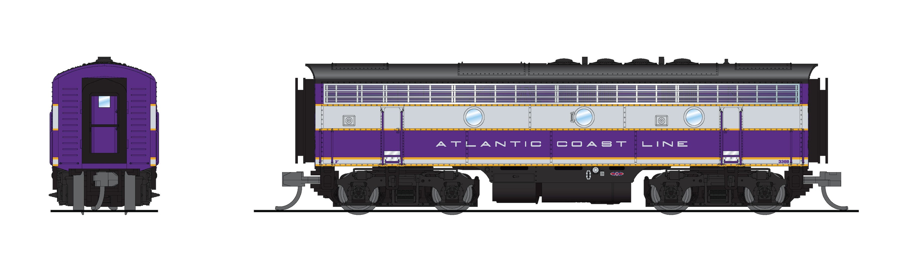 9200 EMD F3 A/B, ACL 339/339B, Purple & Silver, A-unit Paragon4 Sound/DC/DCC, Unpowered B, N