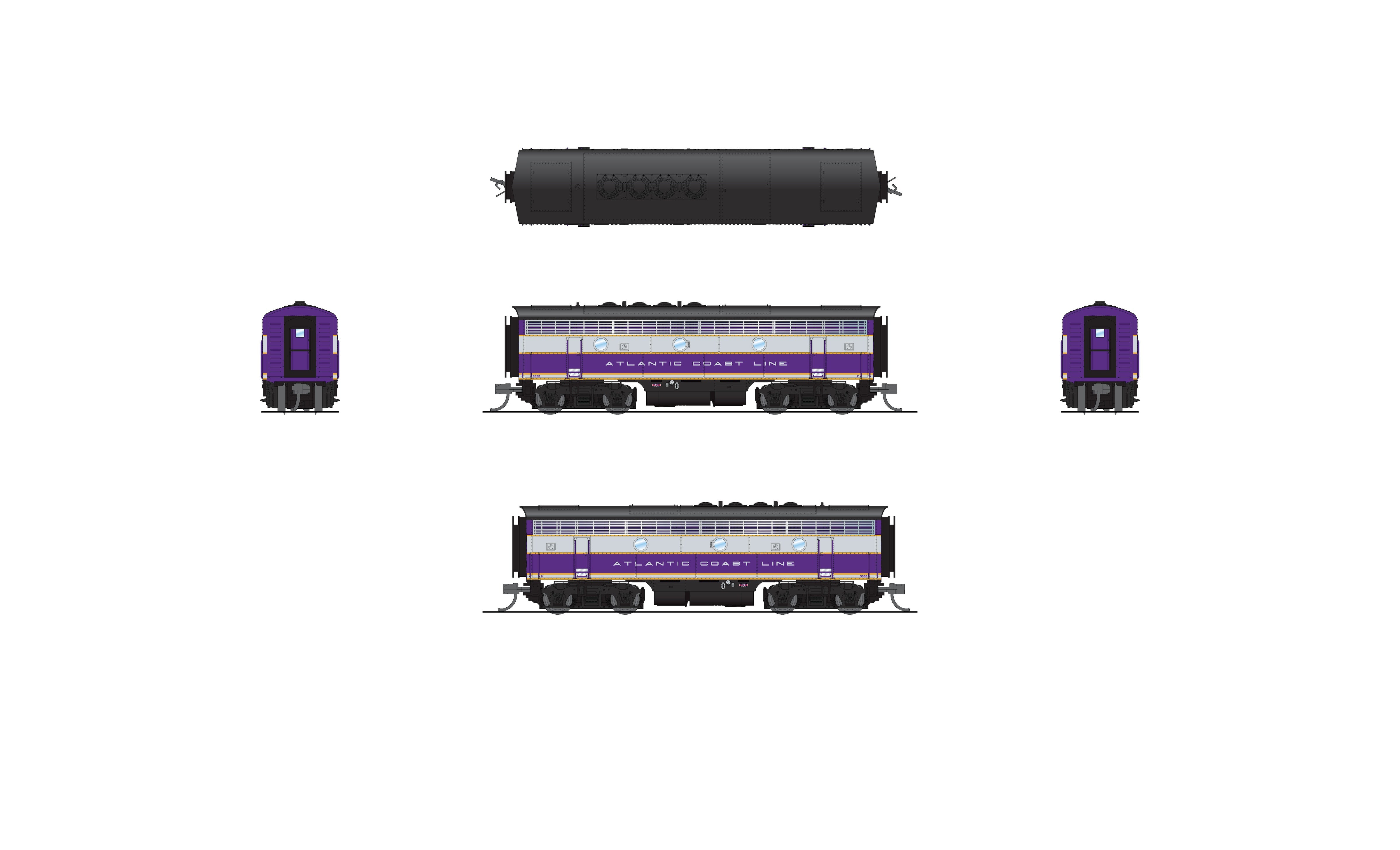 9200 EMD F3 A/B, ACL 339/339B, Purple & Silver, A-unit Paragon4 Sound/DC/DCC, Unpowered B, N