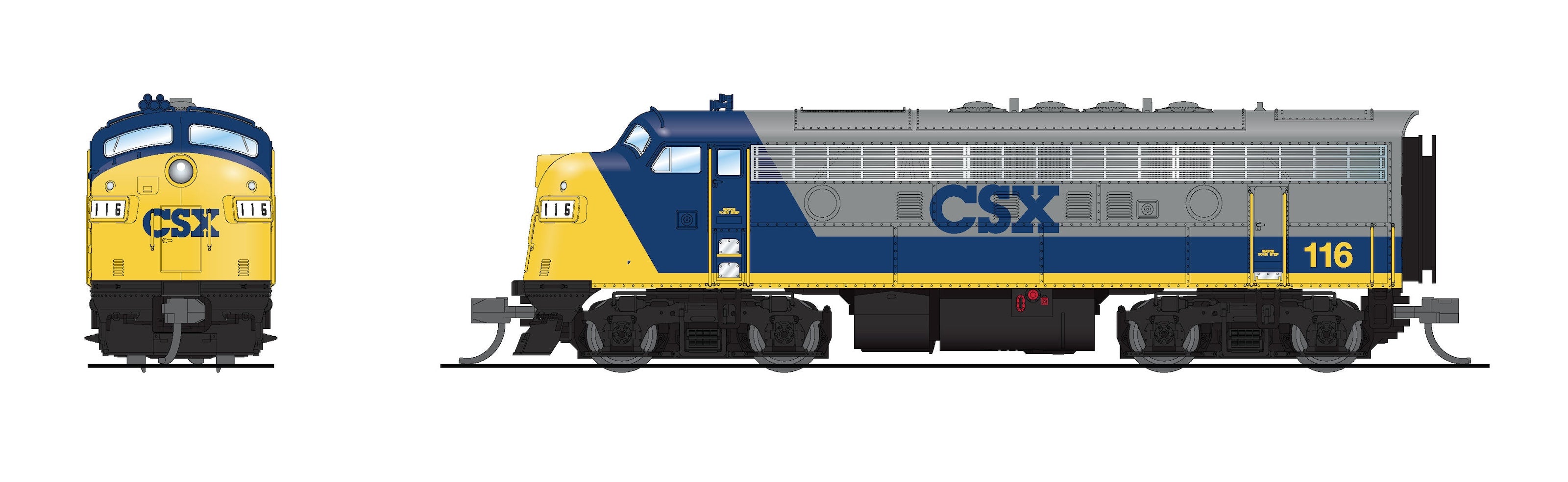 9263 EMD F7A, CSX 116, YN2 Paint, Paragon4 Sound/DC/DCC, N (Hobbytyme Exclusive)