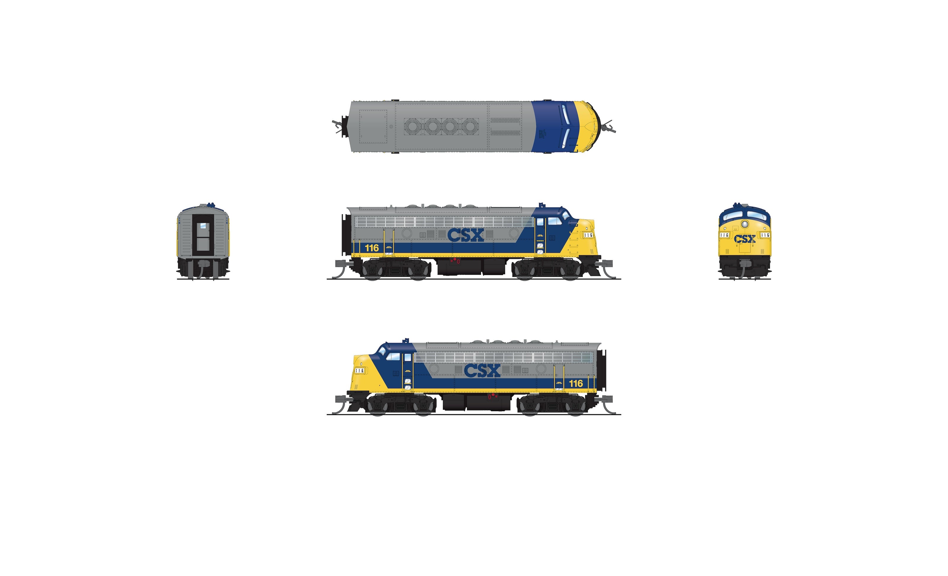 9263 EMD F7A, CSX 116, YN2 Paint, Paragon4 Sound/DC/DCC, N (Hobbytyme Exclusive)