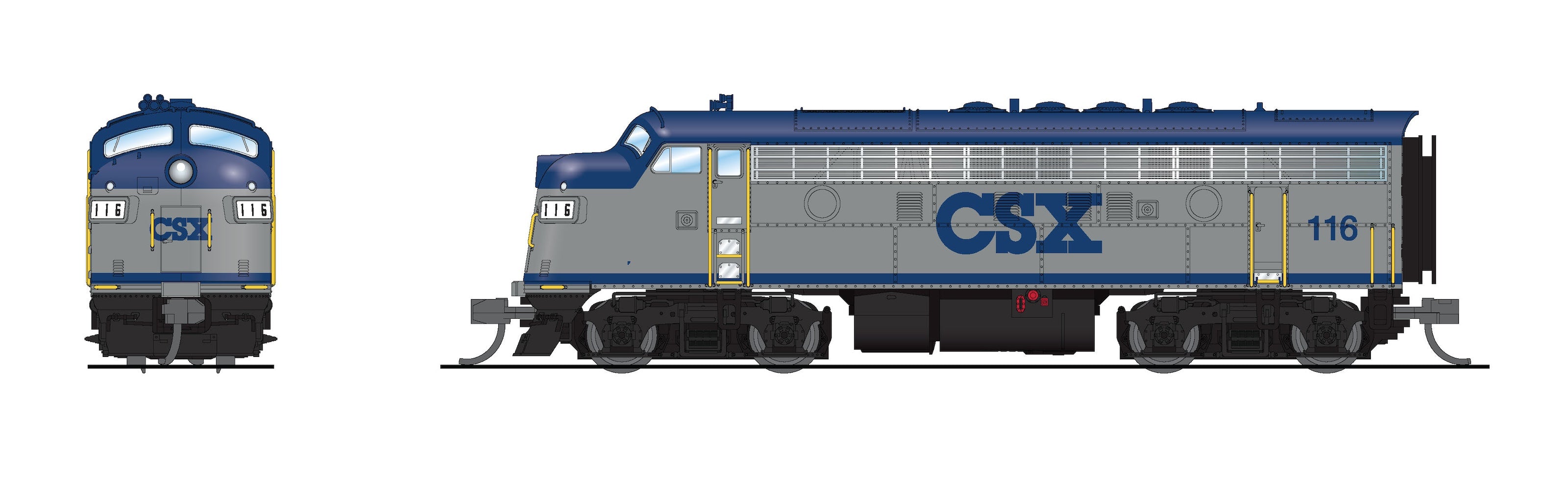 9264 EMD F7A, CSX 116, Blue & Light Gray, Paragon4 Sound/DC/DCC, N  (Hobbytyme Exclusive)