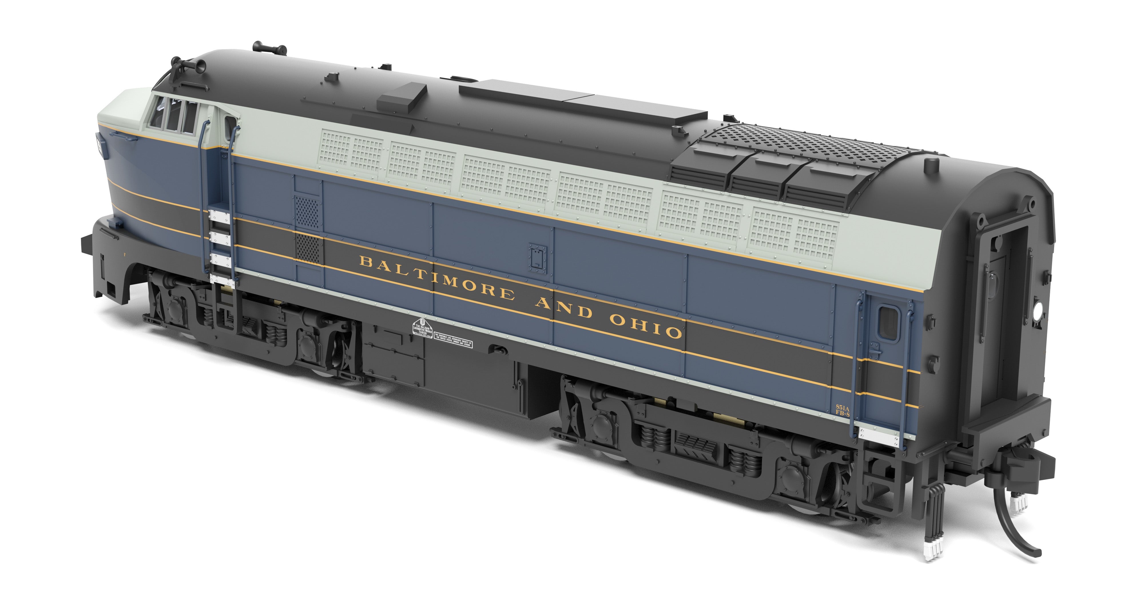 9627 B&O Sharknose, RF-16 A/B set, 851A/851X, As-Delivered, A-unit Paragon4 Sound/DC/DCC, Unpowered B, N