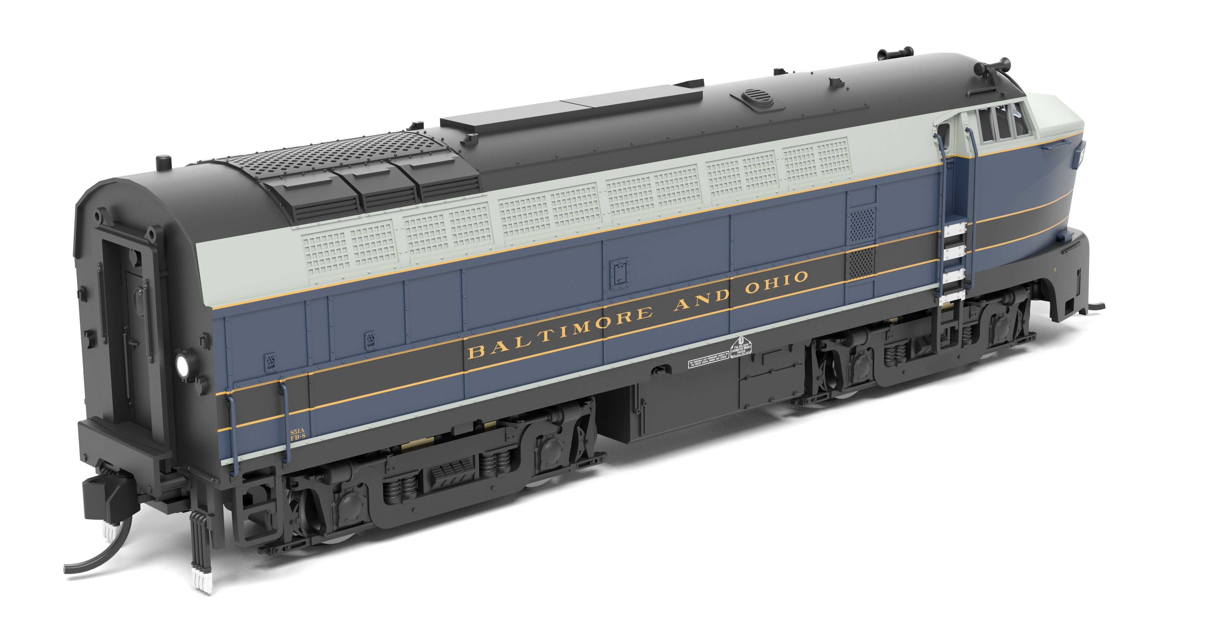 9627 B&O Sharknose, RF-16 A/B set, 851A/851X, As-Delivered, A-unit Paragon4 Sound/DC/DCC, Unpowered B, N