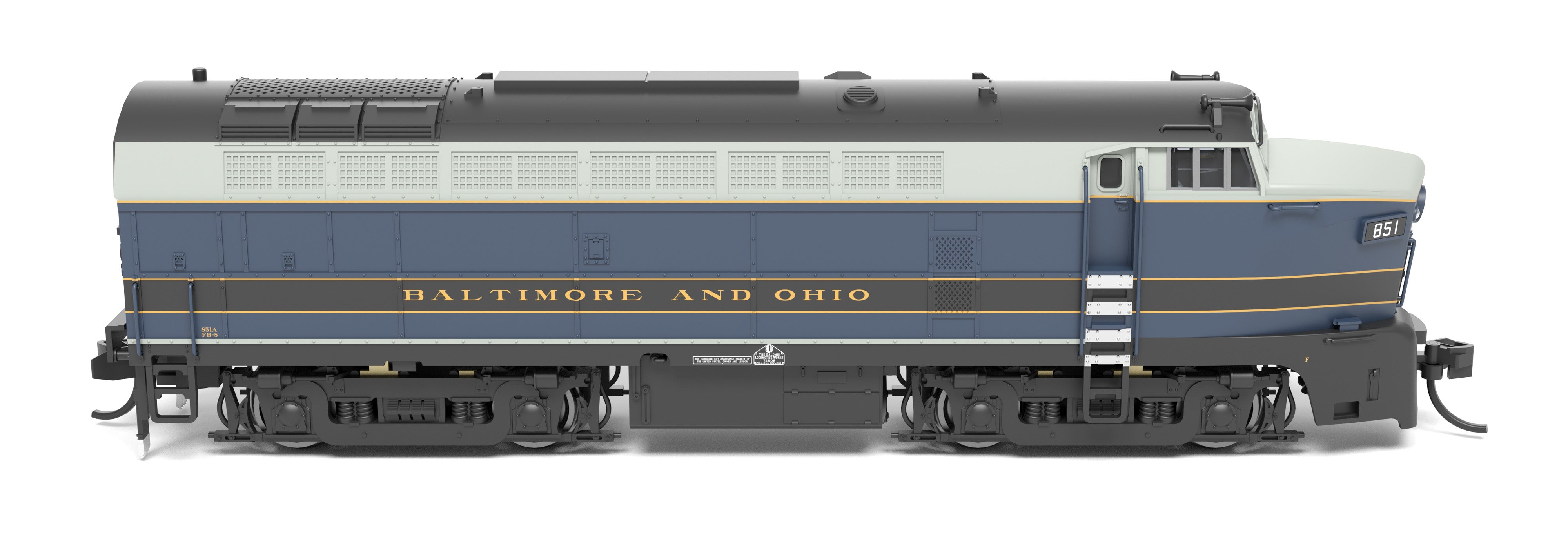 9627 B&O Sharknose, RF-16 A/B set, 851A/851X, As-Delivered, A-unit Paragon4 Sound/DC/DCC, Unpowered B, N