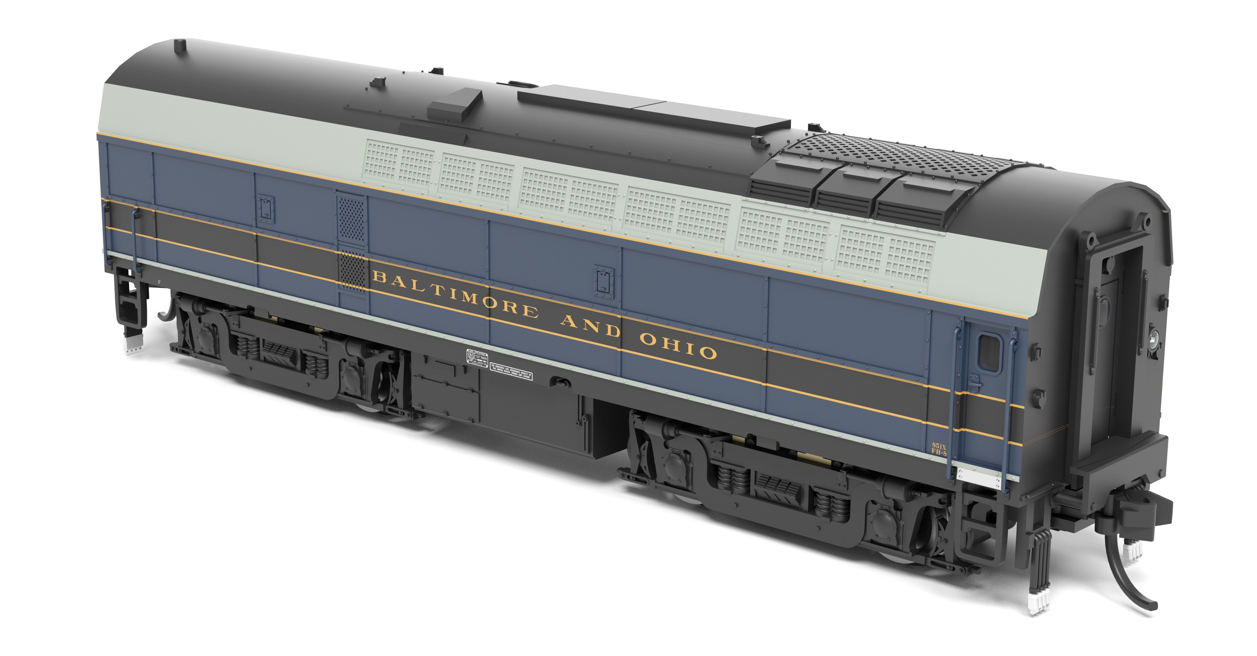 9627 B&O Sharknose, RF-16 A/B set, 851A/851X, As-Delivered, A-unit Paragon4 Sound/DC/DCC, Unpowered B, N