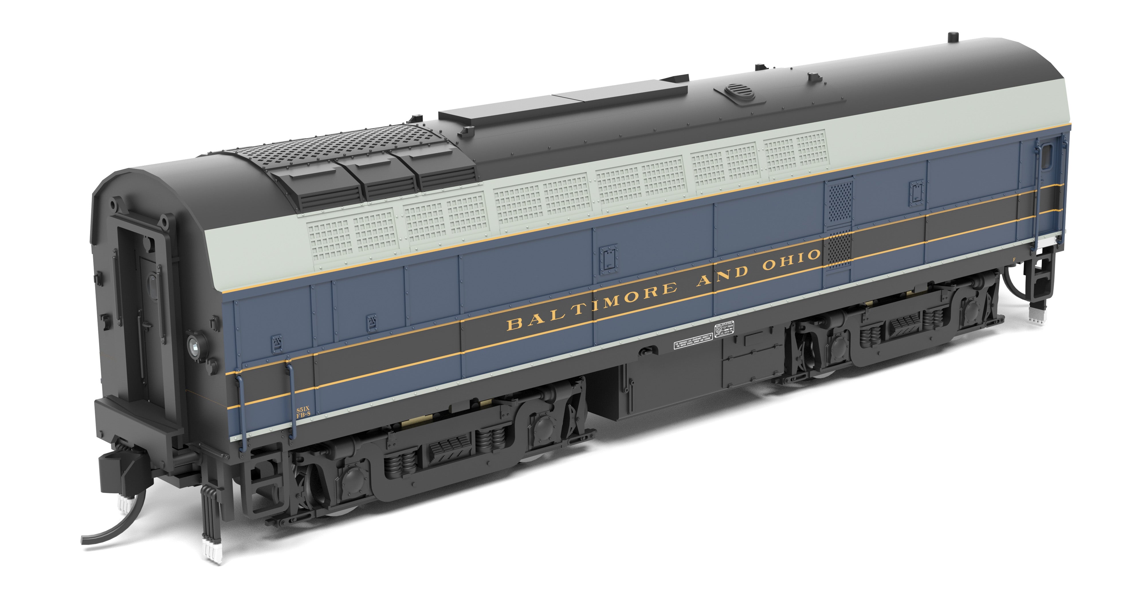 9627 B&O Sharknose, RF-16 A/B set, 851A/851X, As-Delivered, A-unit Paragon4 Sound/DC/DCC, Unpowered B, N