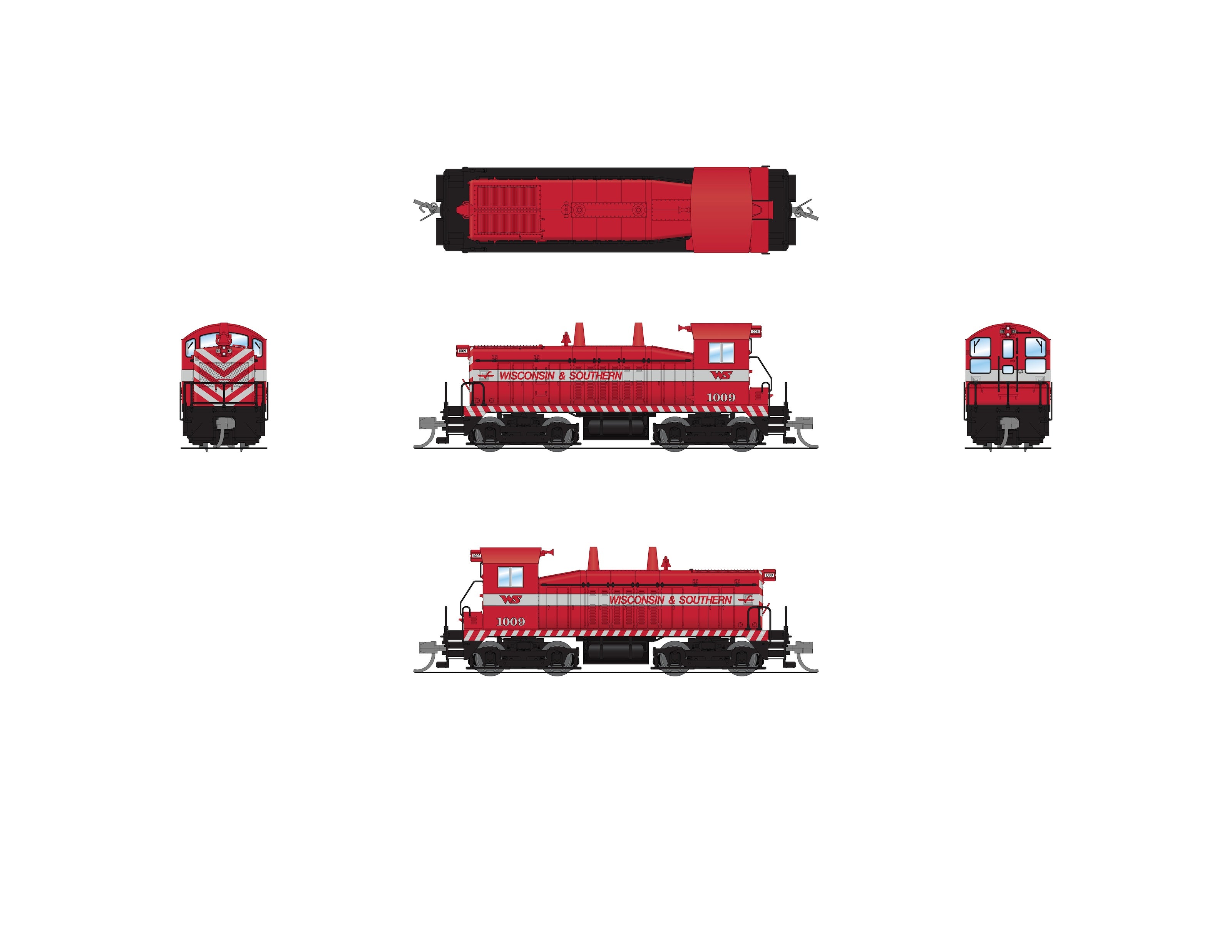 9319 EMD NW2 Switcher, WSOR 1009, Red & Gray, Paragon4 Sound/DC/DCC, N (Hobbytyme Exclusive)