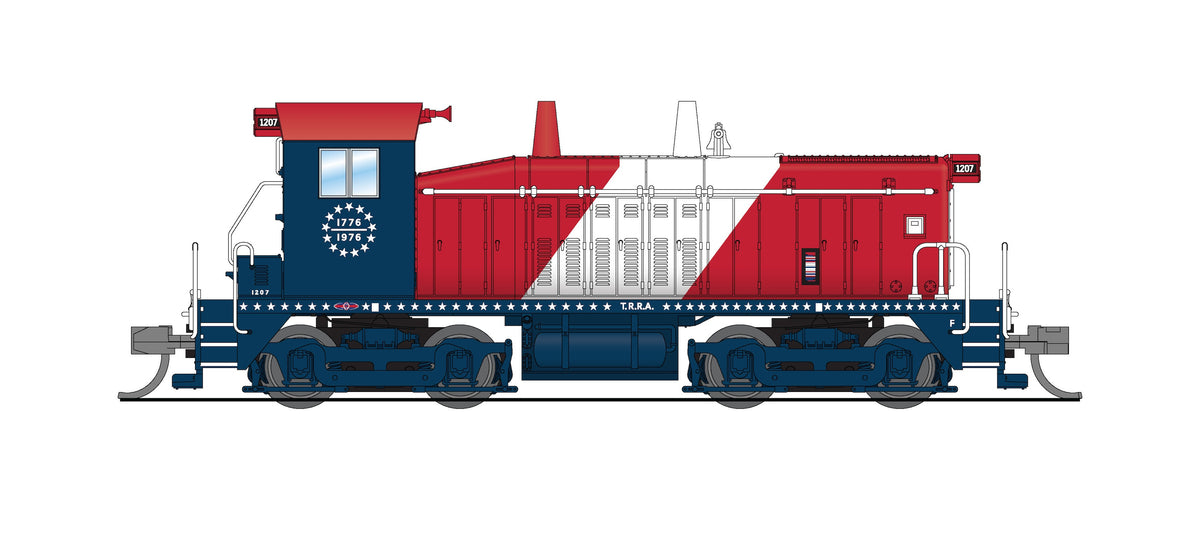 9369 EMD SW9 Switcher, TRRA 1207, Red/White/Blue, Paragon4 Sound/DC/DC