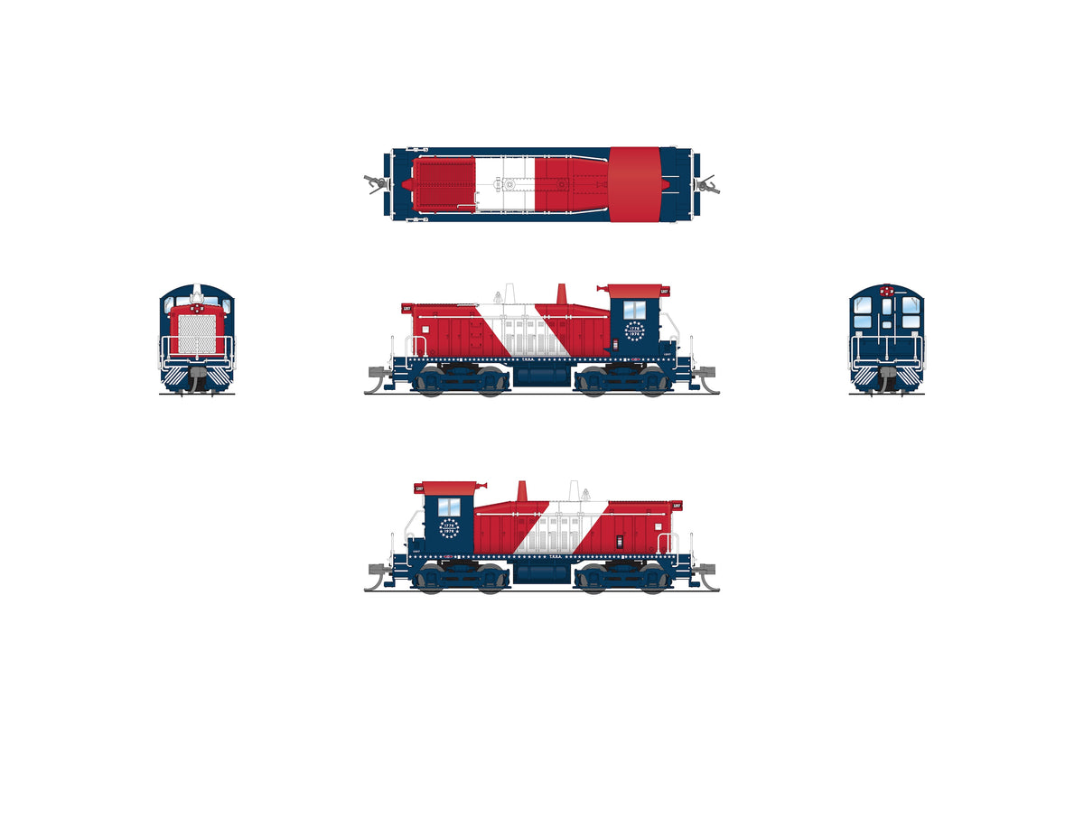 9369 EMD SW9 Switcher, TRRA 1207, Red/White/Blue, Paragon4 Sound/DC/DC