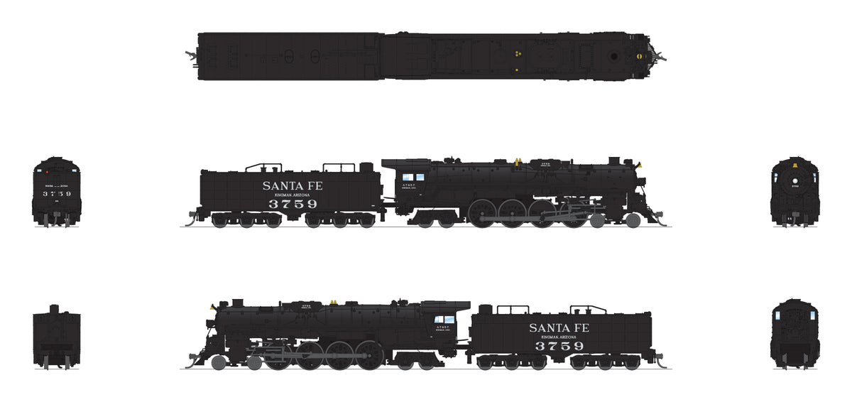 9404 ATSF 4-8-4, #3759, As Appears Today, Paragon4 Sound/DC/DCC, N, w/