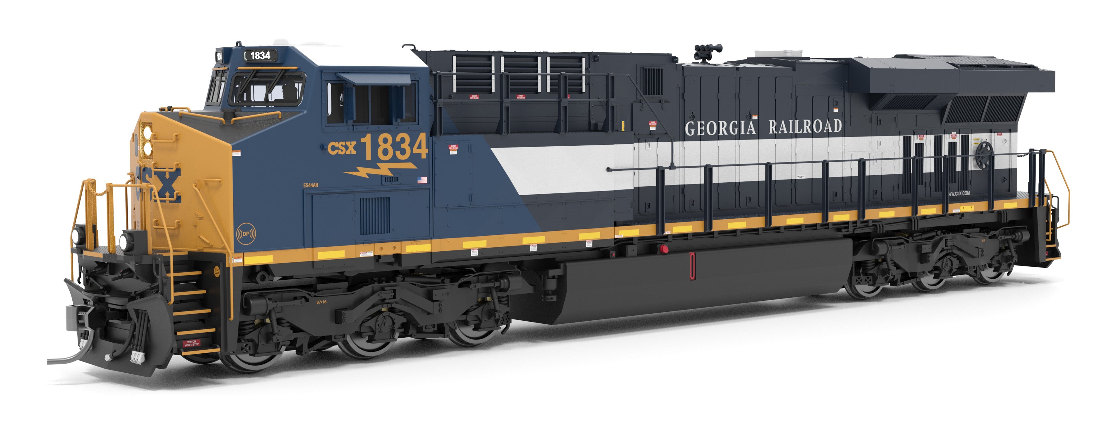9447 GE ES44AC, CSX 1834, Georgia Railroad Heritage Locomotive, No-Sound / DCC-Ready, HO CLUB PRICE $129.99