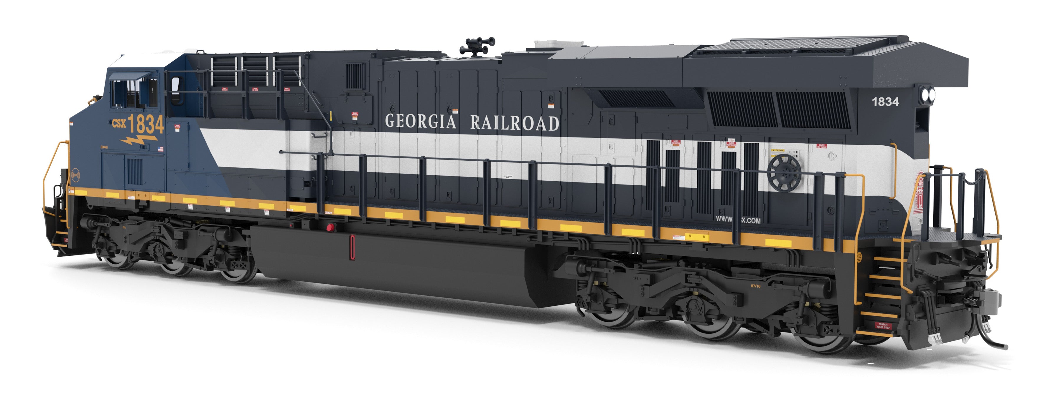 9442 GE ES44AC, CSX 1834, Georgia Railroad Heritage Locomotive, Paragon4 Sound/DC/DCC, Smoke, HO CLUB PRICE $199.99
