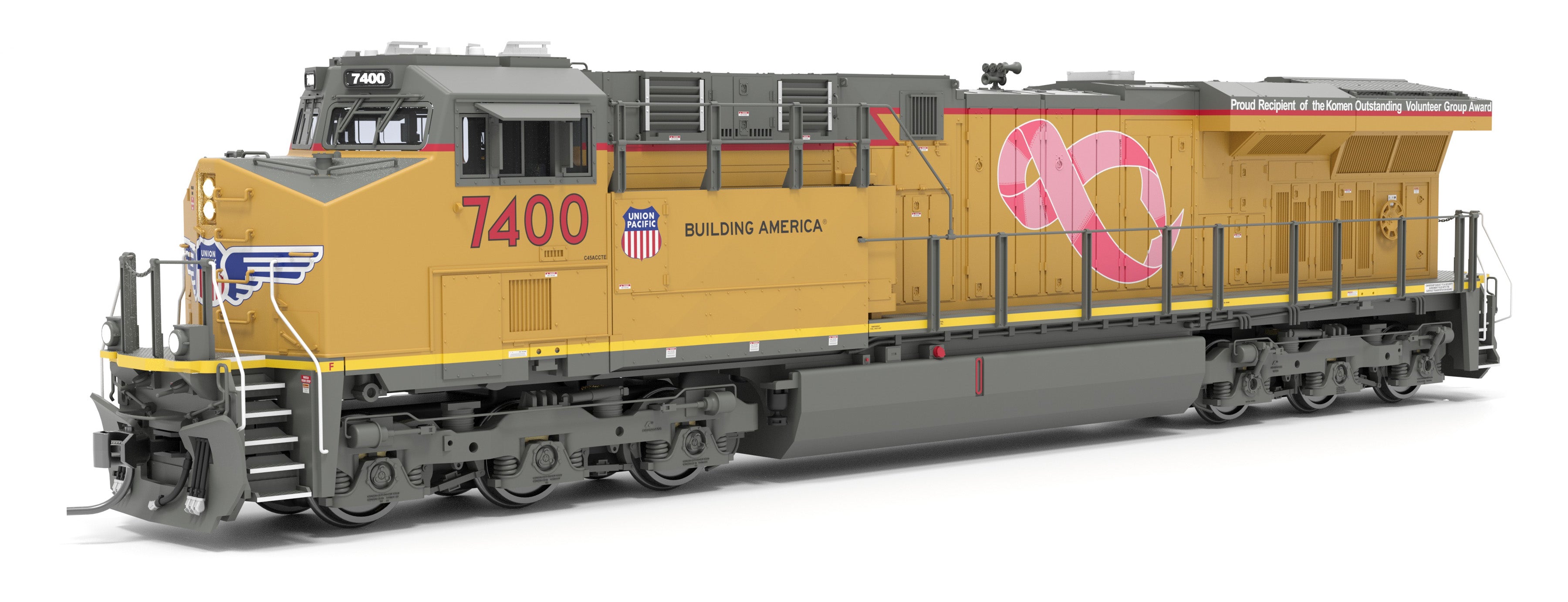 9449 GE ES44AC, UP 7400, Pink Ribbon Scheme, No-Sound / DCC-Ready, HO CLUB PRICE $129.99
