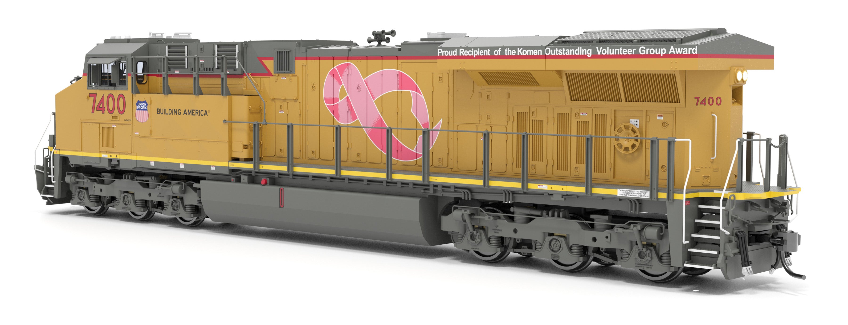 9449 GE ES44AC, UP 7400, Pink Ribbon Scheme, No-Sound / DCC-Ready, HO CLUB PRICE $129.99