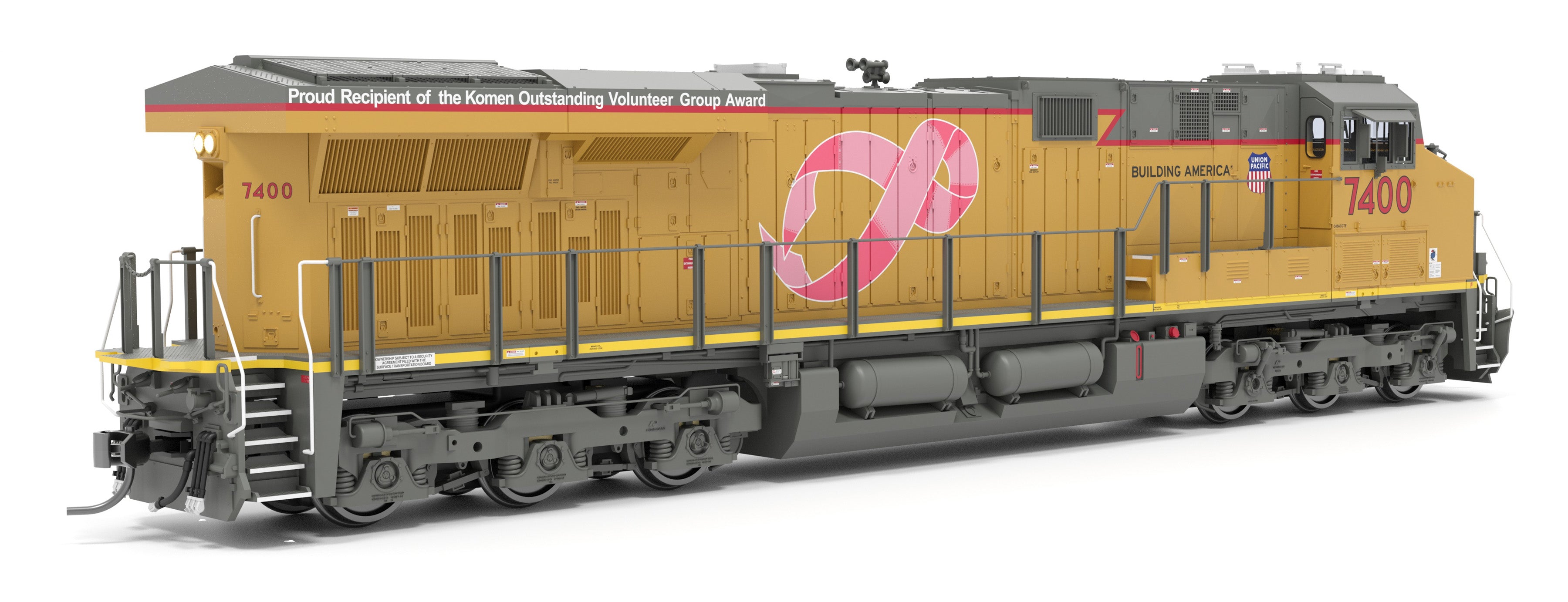 9449 GE ES44AC, UP 7400, Pink Ribbon Scheme, No-Sound / DCC-Ready, HO CLUB PRICE $129.99