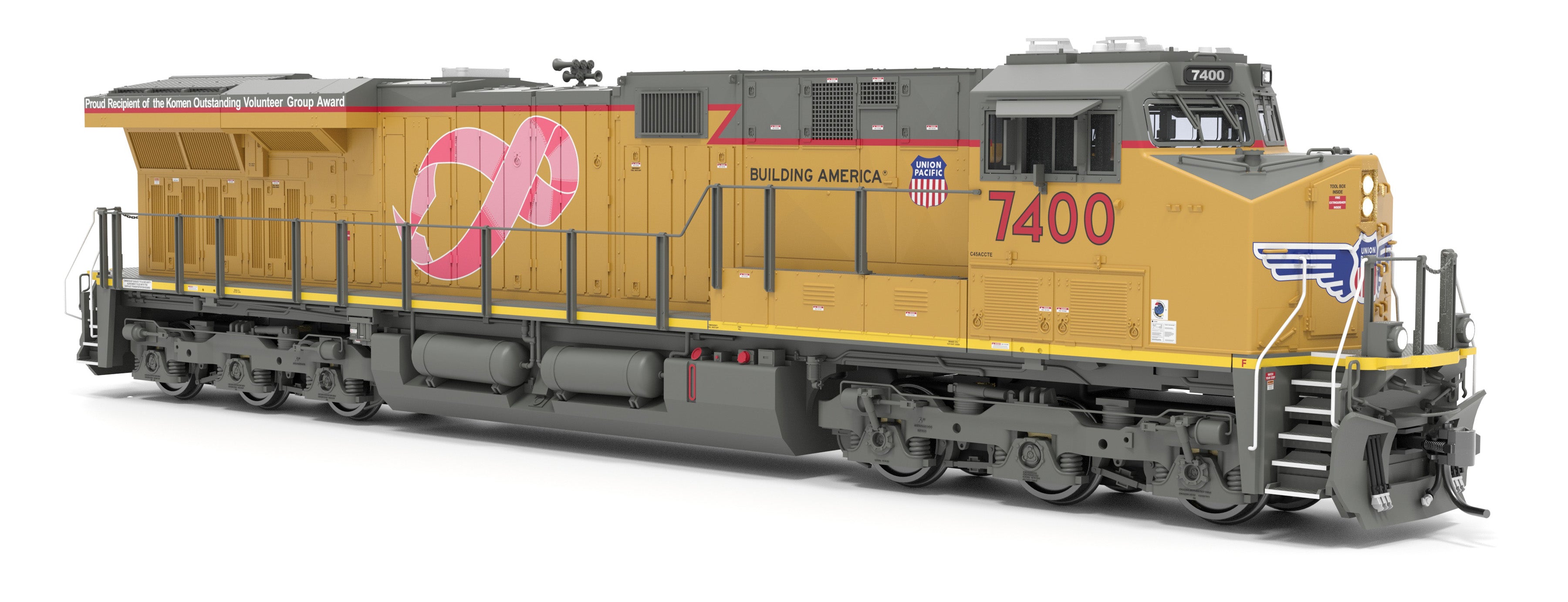9444 GE ES44AC, UP 7400, Pink Ribbon Scheme, Paragon4 Sound/DC/DCC, Smoke, HO CLUB PRICE $199.99