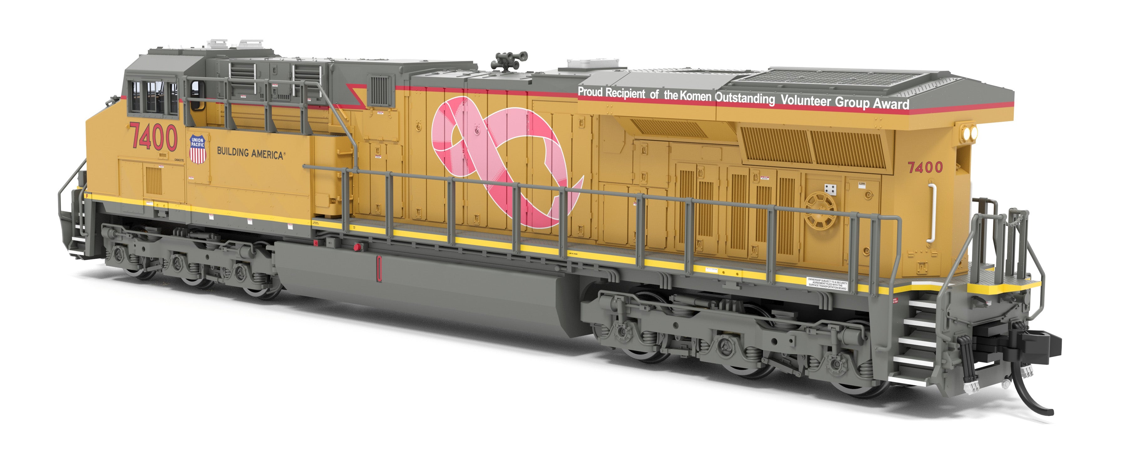 9454 GE ES44AC, UP 7400, Pink Ribbon Scheme, Paragon4 Sound/DC/DCC, N CLUB PRICE $149.99